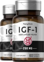 Terciopelo de cuerno de venado IGF-1, acelerador del crecimiento, 60 Cápsulas de liberación rápida, 2 Botellas/Frascos