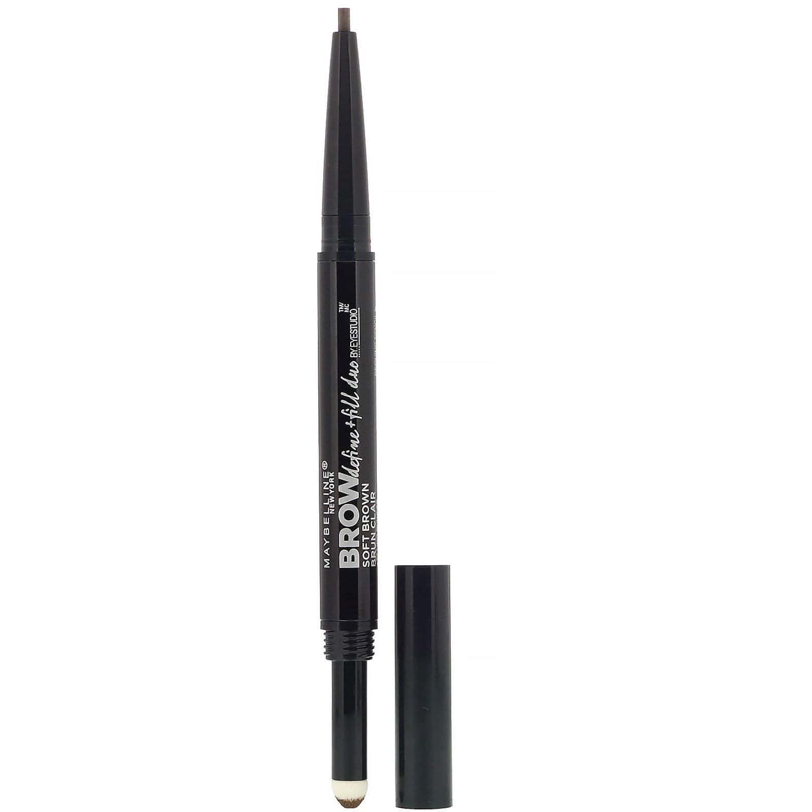 Maybelline, EyeStudio, Dúo para definir y rellenar cejas, 255 Marrón suave, 500 mg (0,017 oz)