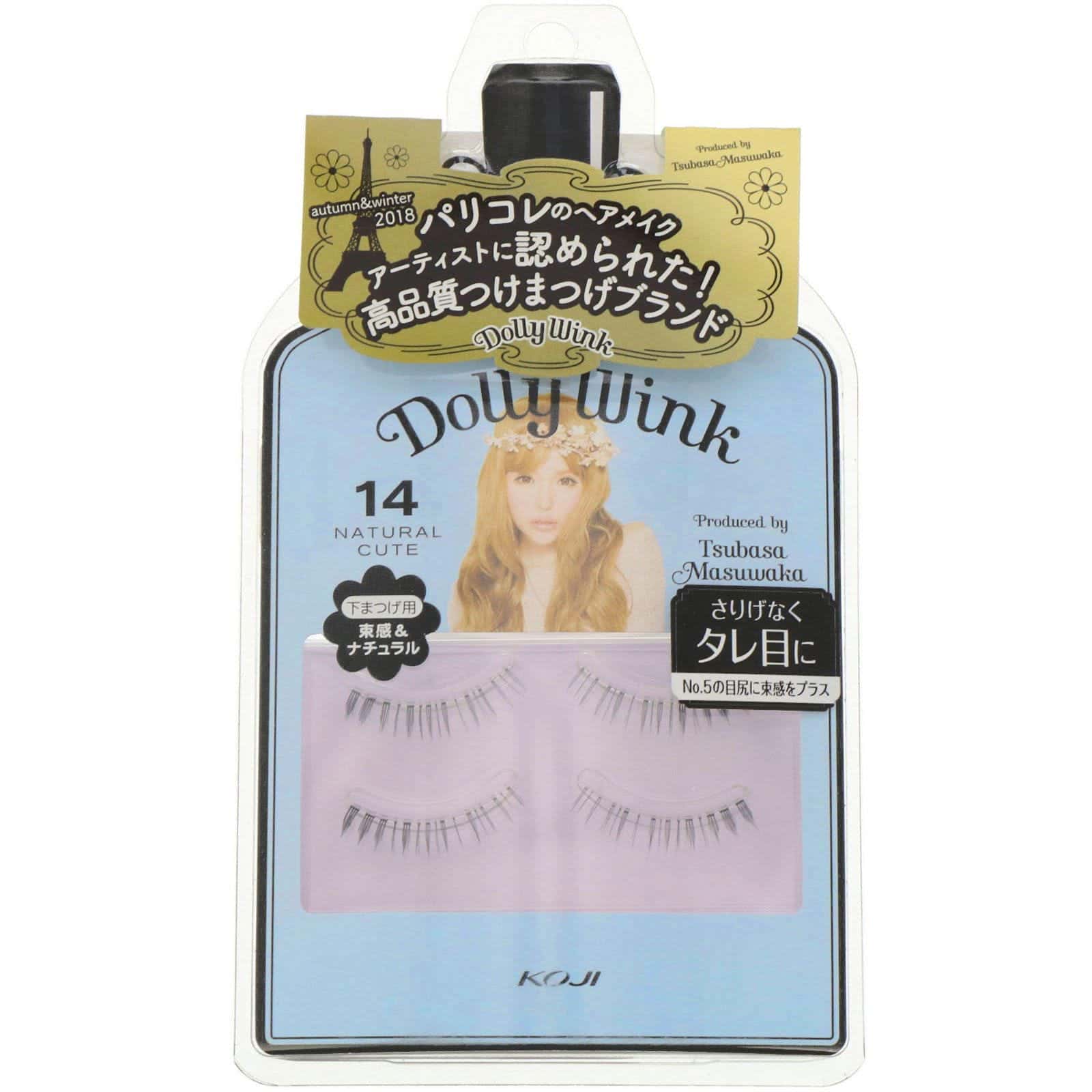 Koji, Guiño de muñeca, Pestañas postizas, N.º 14 Belleza natural, 2 pares