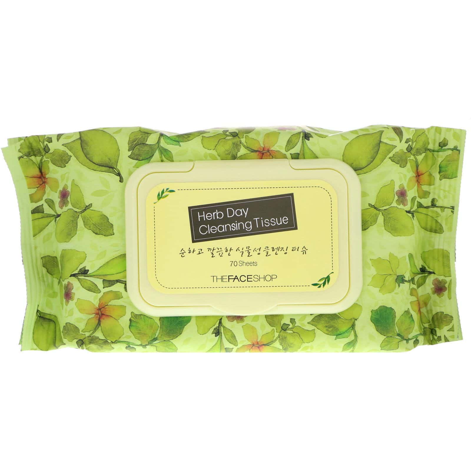 The Face Shop, Toallitas de limpieza diaria herbal, 70 láminas