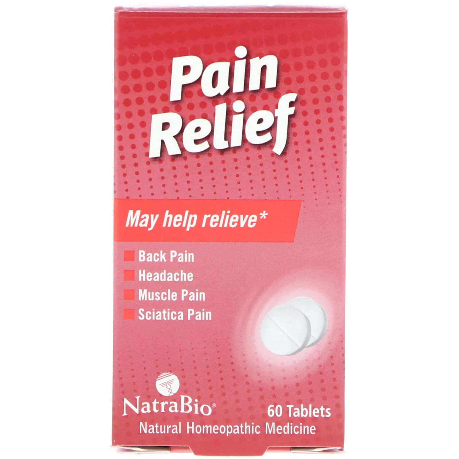 NatraBio, Comprimidos para aliviar el dolor, 60 comprimidos