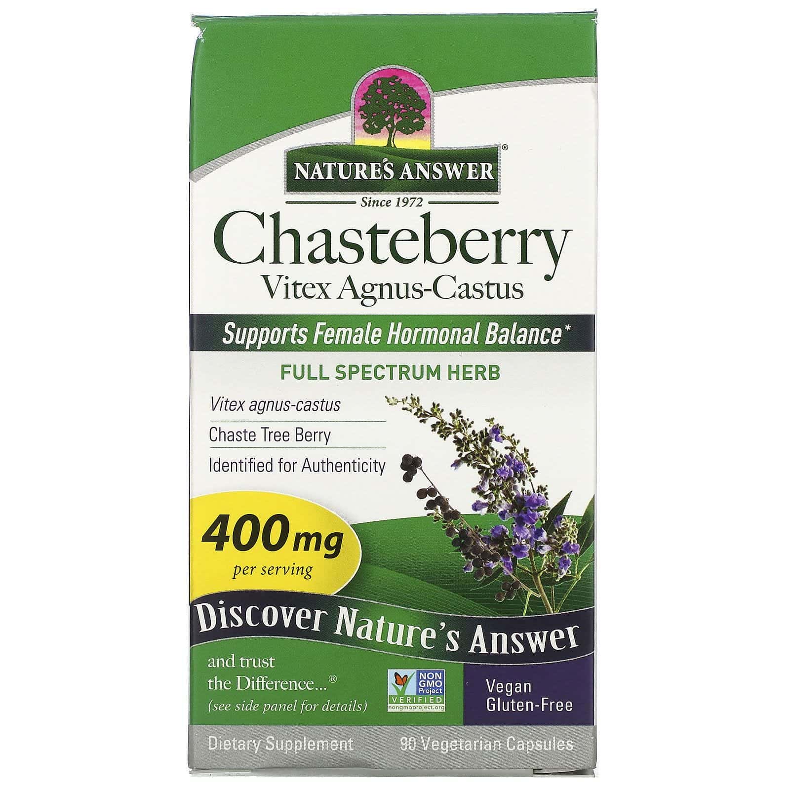 Nature's Answer, Chasteberry, Vitex Agnus-Castus, 400 mg, 90 Vegetarian Capsules