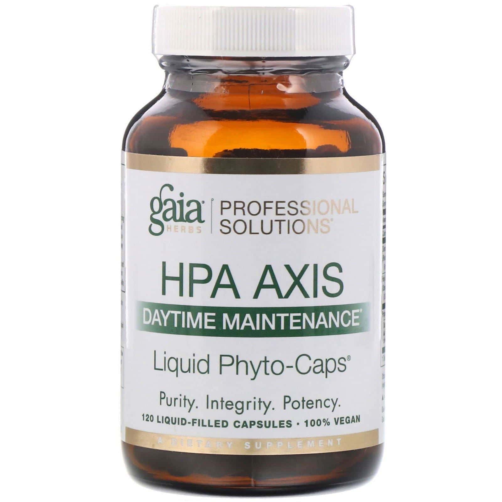 Gaia Herbs Professional Solutions, Eje hipotalámico-hipofisario-adrenal, mantenimiento de día, 120 cápsulas con relleno líquido