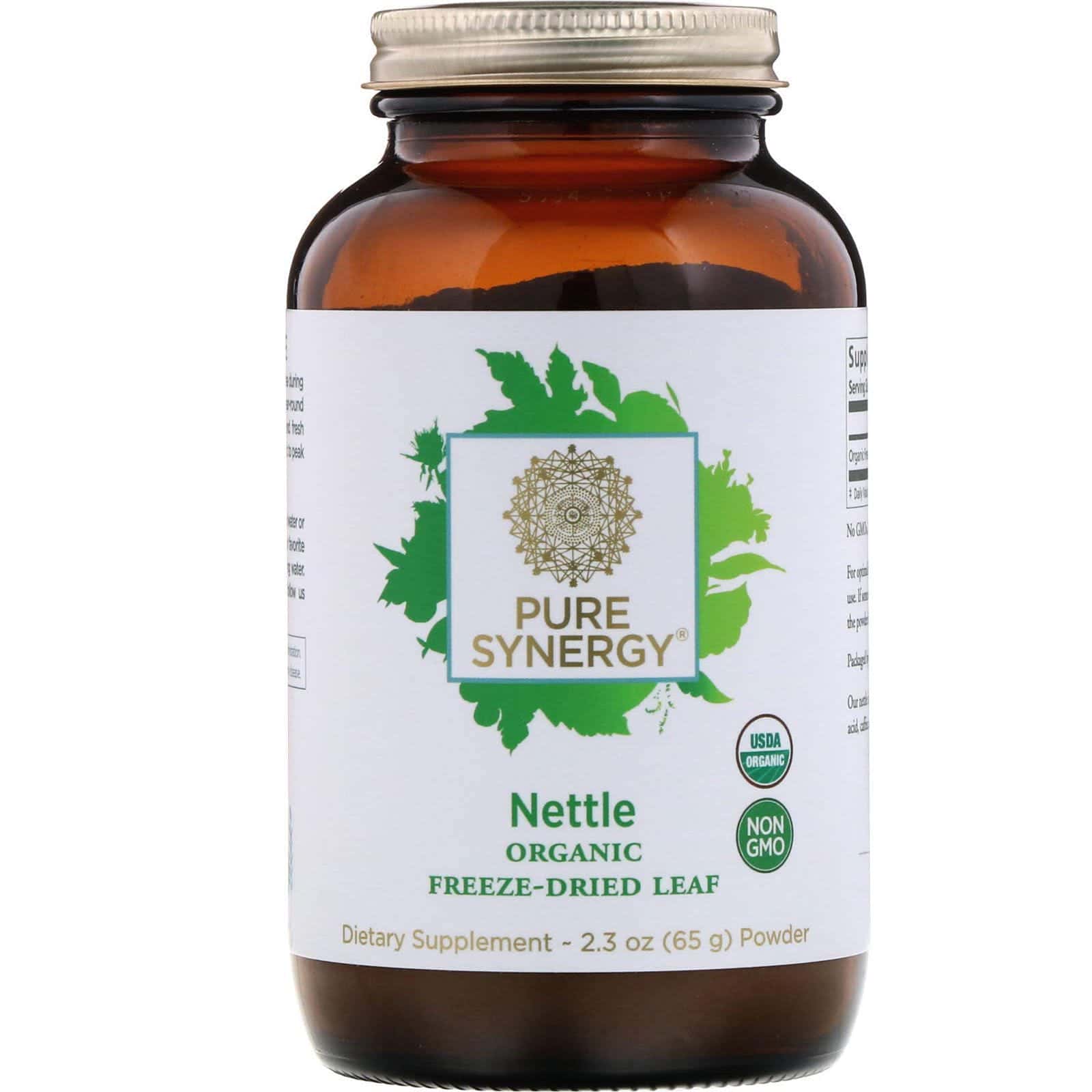 Pure Synergy, Ortiga, polvo de hoja orgánico congelado en seco, 65 g (2,3 oz)