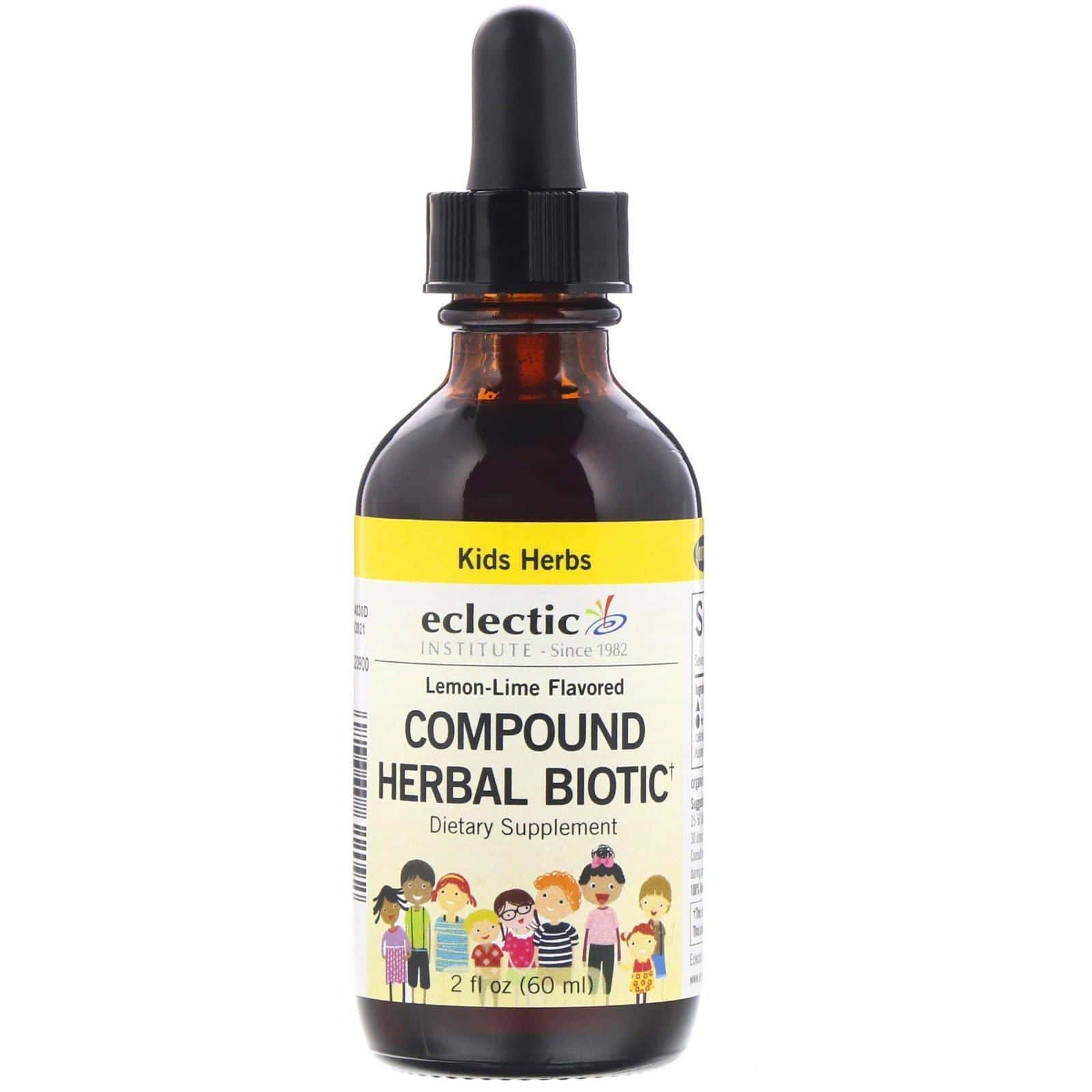 Eclectic Institute, Hierbas para niños, Compuesto de hierbas bióticas, Con sabor a lima limón, 60 ml (2 oz. líq.)