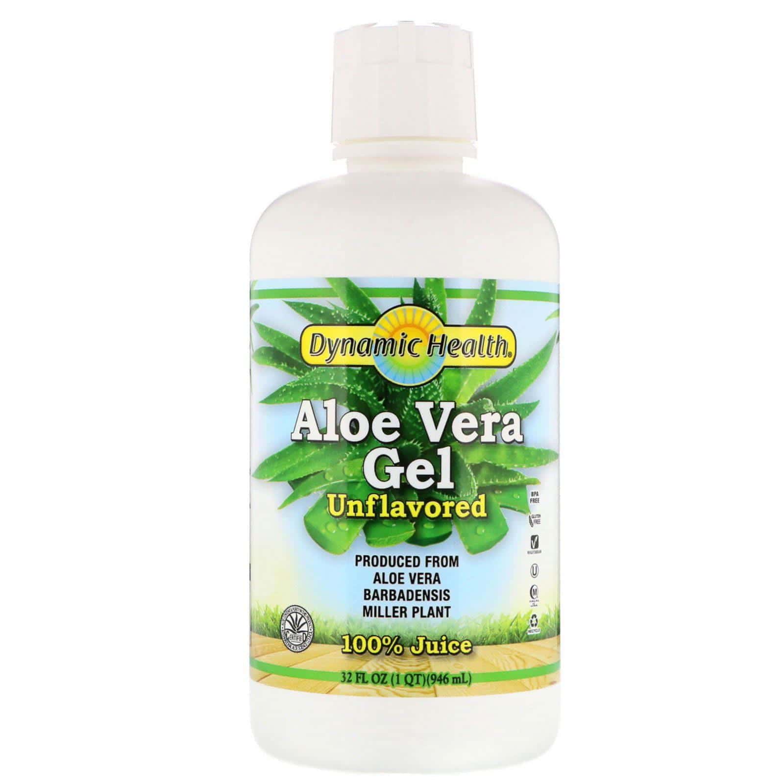 Dynamic Health Laboratories, Gel de Aloe Vera, 100% Jugo, Sin sabor, 32 fl oz (946 ml)