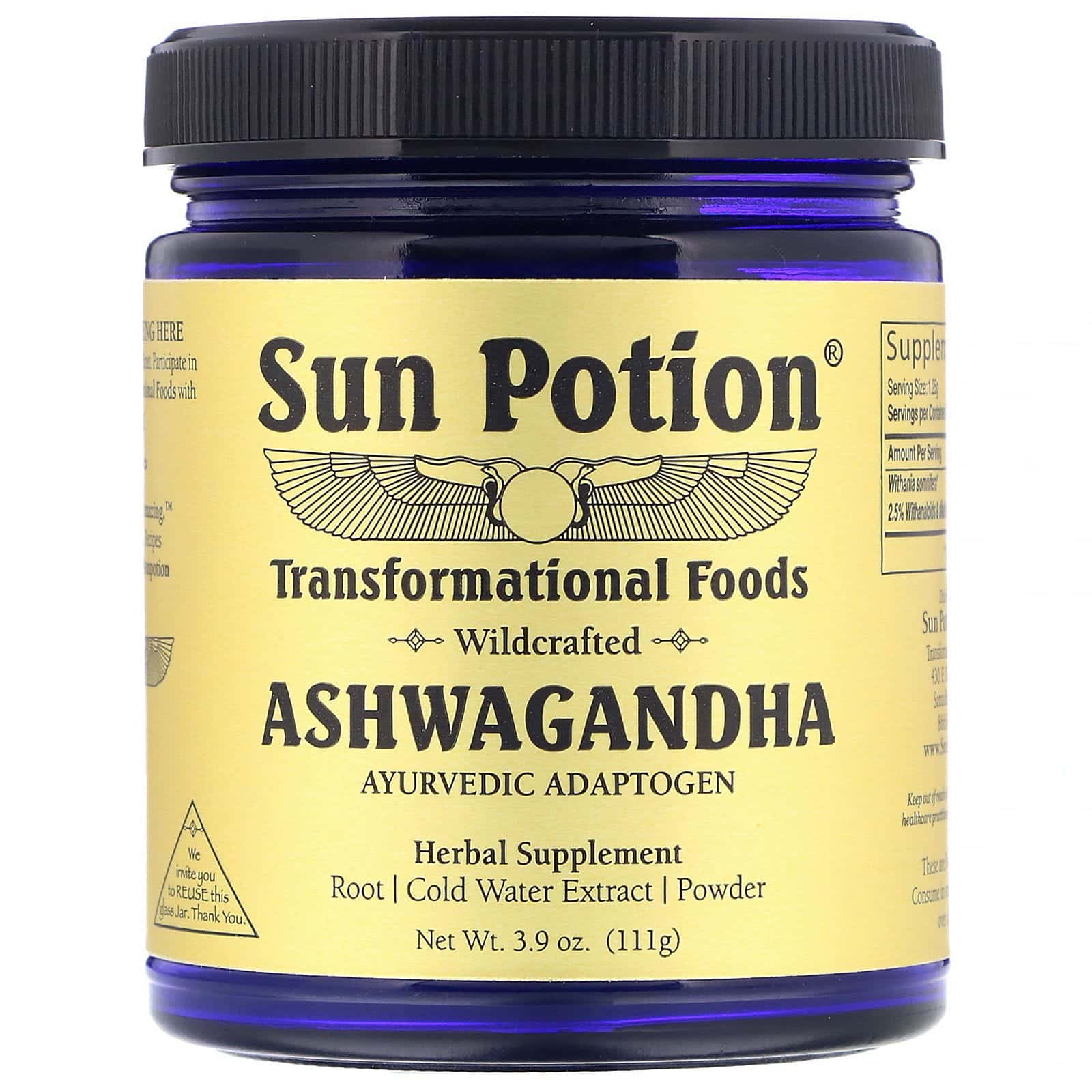 Sun Potion, Ashwagandha, de recolección silvestre, 111 g (3,9 oz)