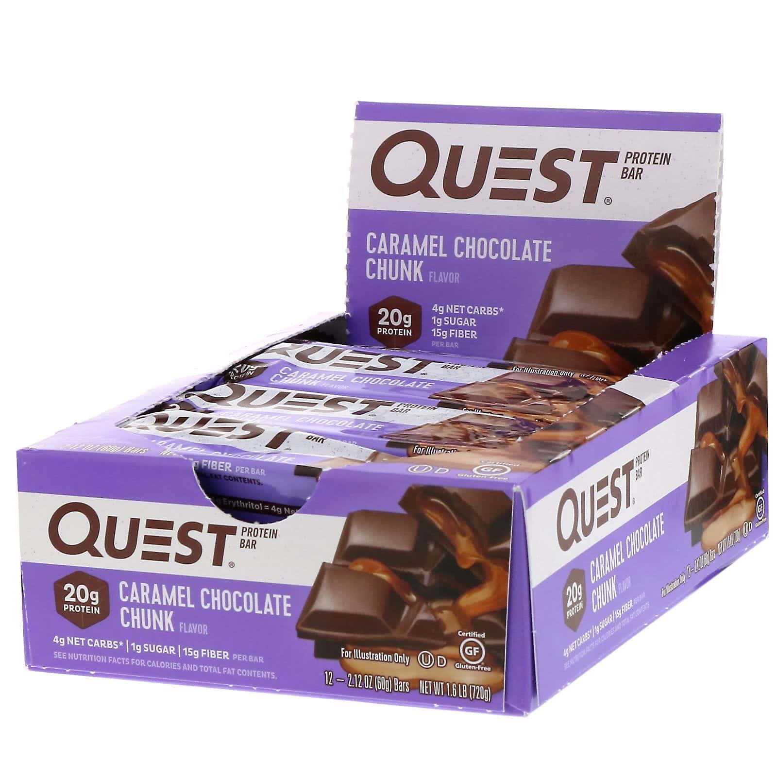 Quest Nutrition, Barrita proteica, caramelo y chocolate, 12 barritas, 60 g (2,12 oz) cada una