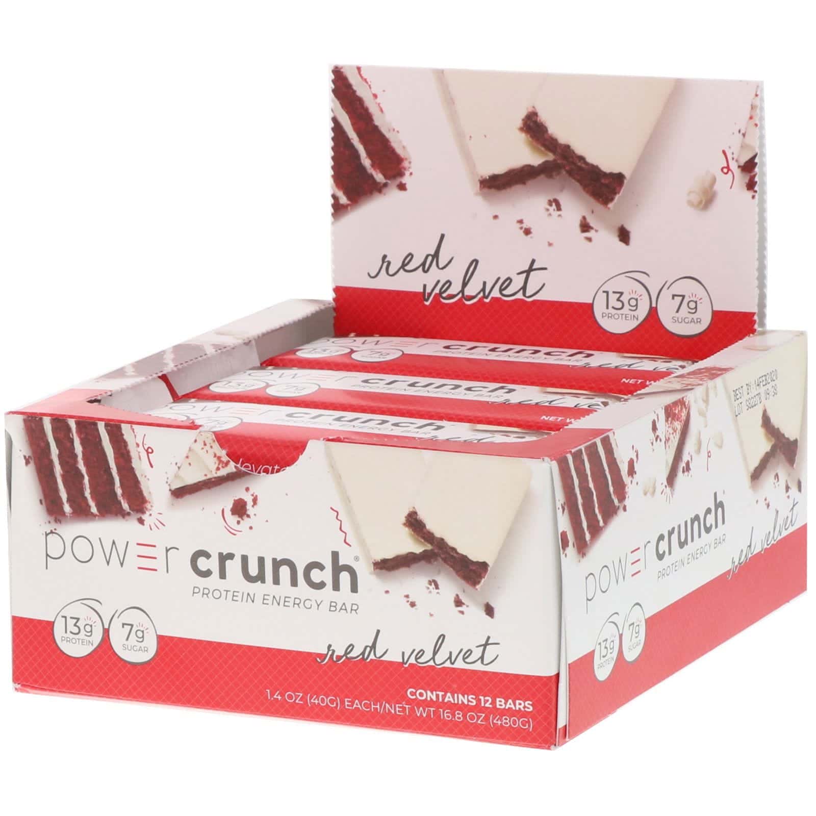BNRG, Barra energética proteica crocante, sabor a pastel red velvet, 12 barras, 1,4 oz (40 g) cada una