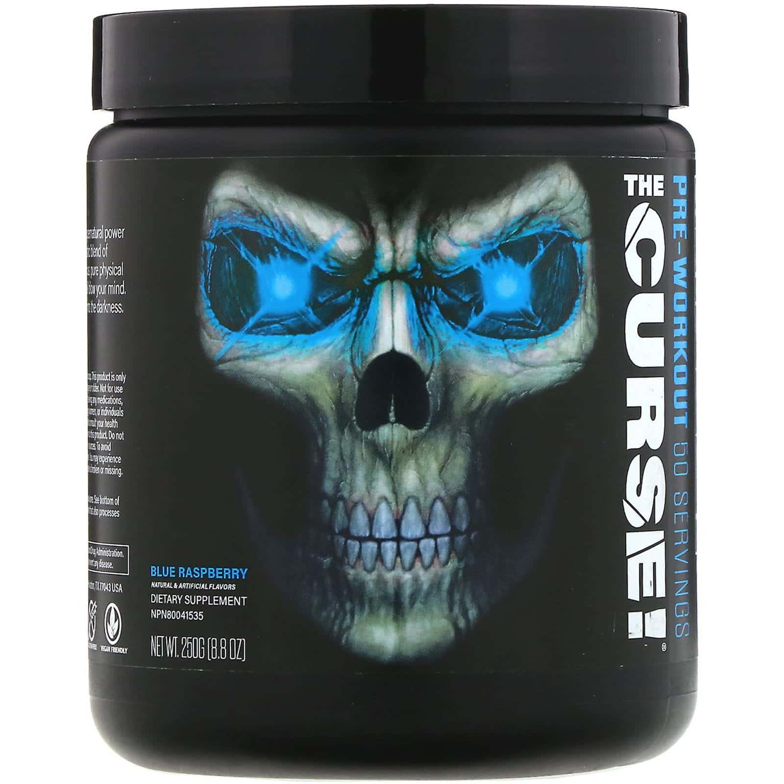 JNX Sports, The Curse, para antes de realizar ejercicio, frambuesa azul, 250 g (8,8 oz)