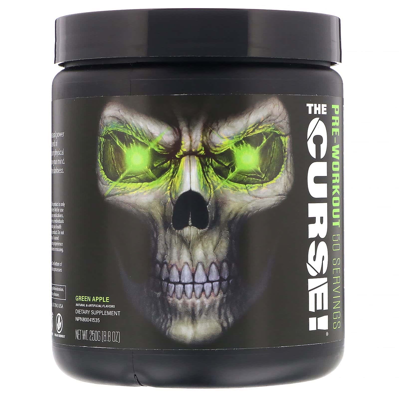 JNX Sports, The Curse, para antes de realizar ejercicio, manzana verde, 250 g (8,8 oz)