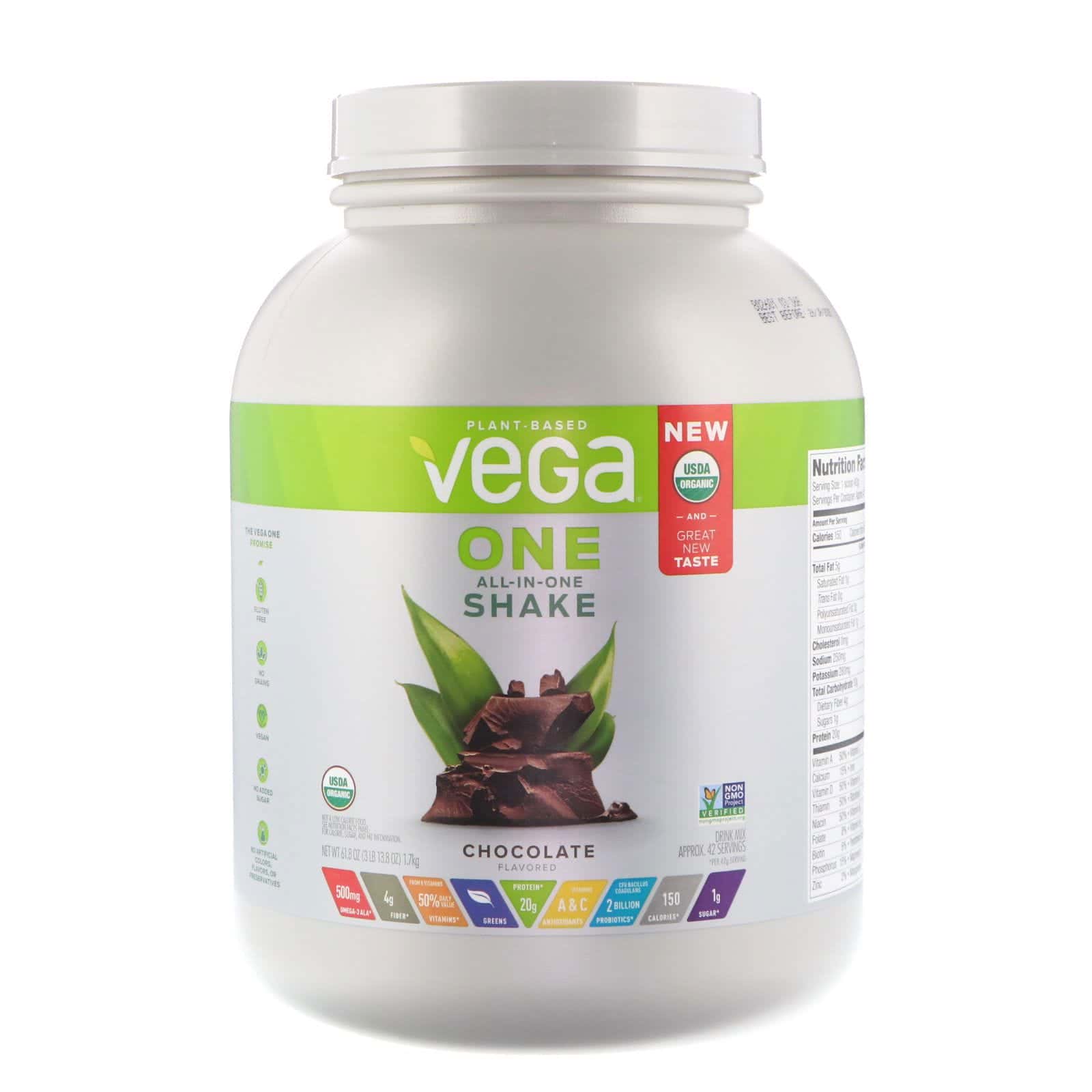 Vega, One, Todo en un batido, chocolate, 3 lbs (1,7 kg)