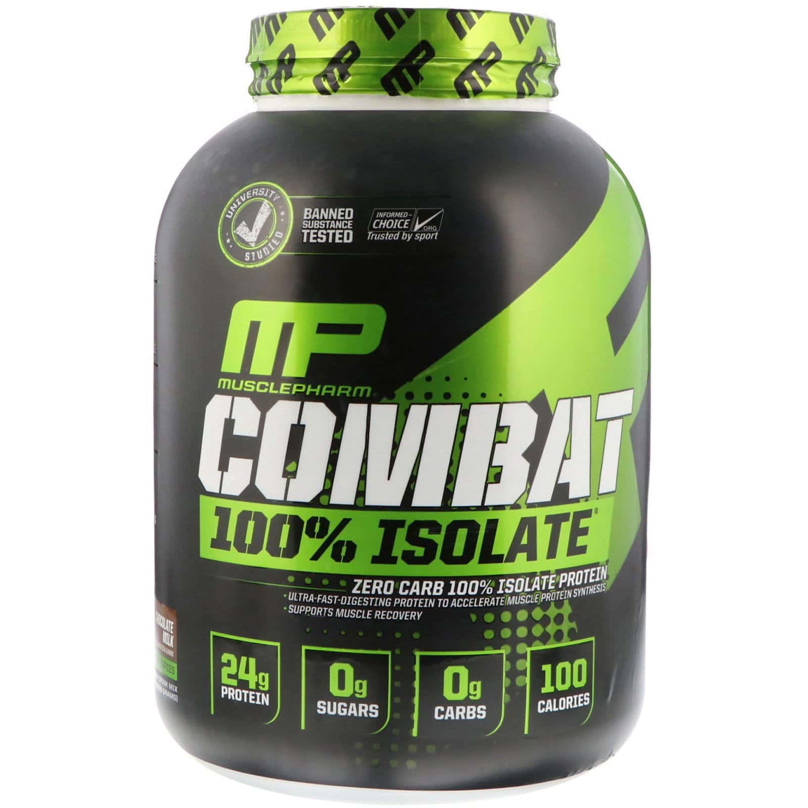 MusclePharm, Combat 100 % aislado, leche chocolatada, 5 lb (2268 g)