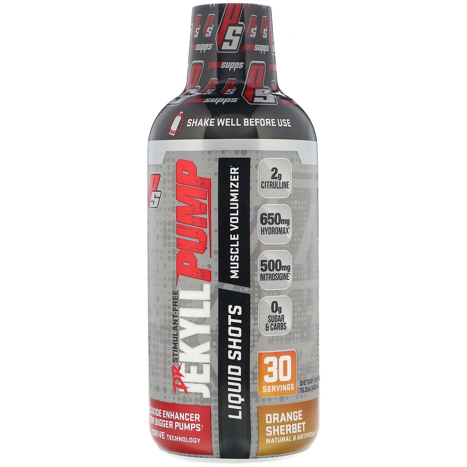 ProSupps, Potencia del Dr. Jekyll, Sin estimulantes, Sorbete de naranja, 450 ml (15,2 oz)