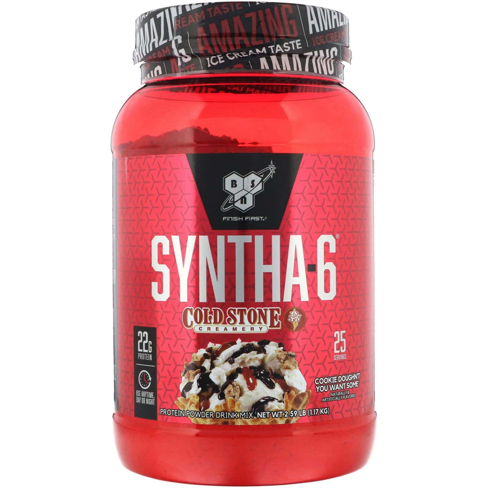 BSN, Syntha-6, cremas heladas Cold Stone, quieres masa de galletas, 1,17 kg (2,59 lb)
