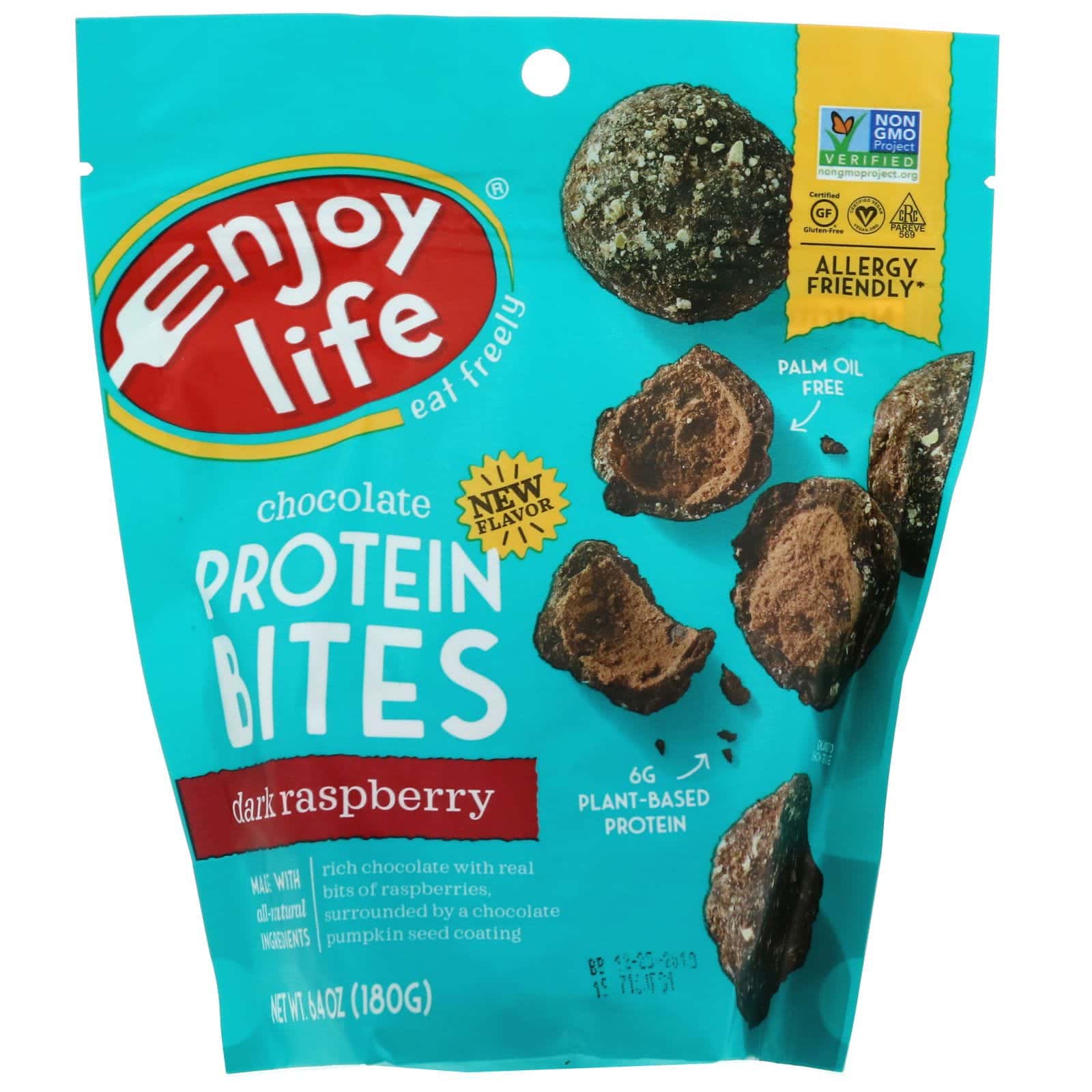 Enjoy Life Foods, Bocadillos proteínicos de chocolate, Frambuesas oscuras, 180 g (6,4 oz)