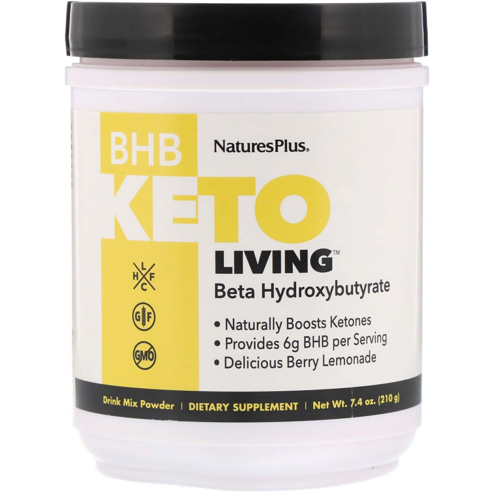 Nature's Plus, BHB Keto Living, Limonada Berries, 210 g (7.4 oz)