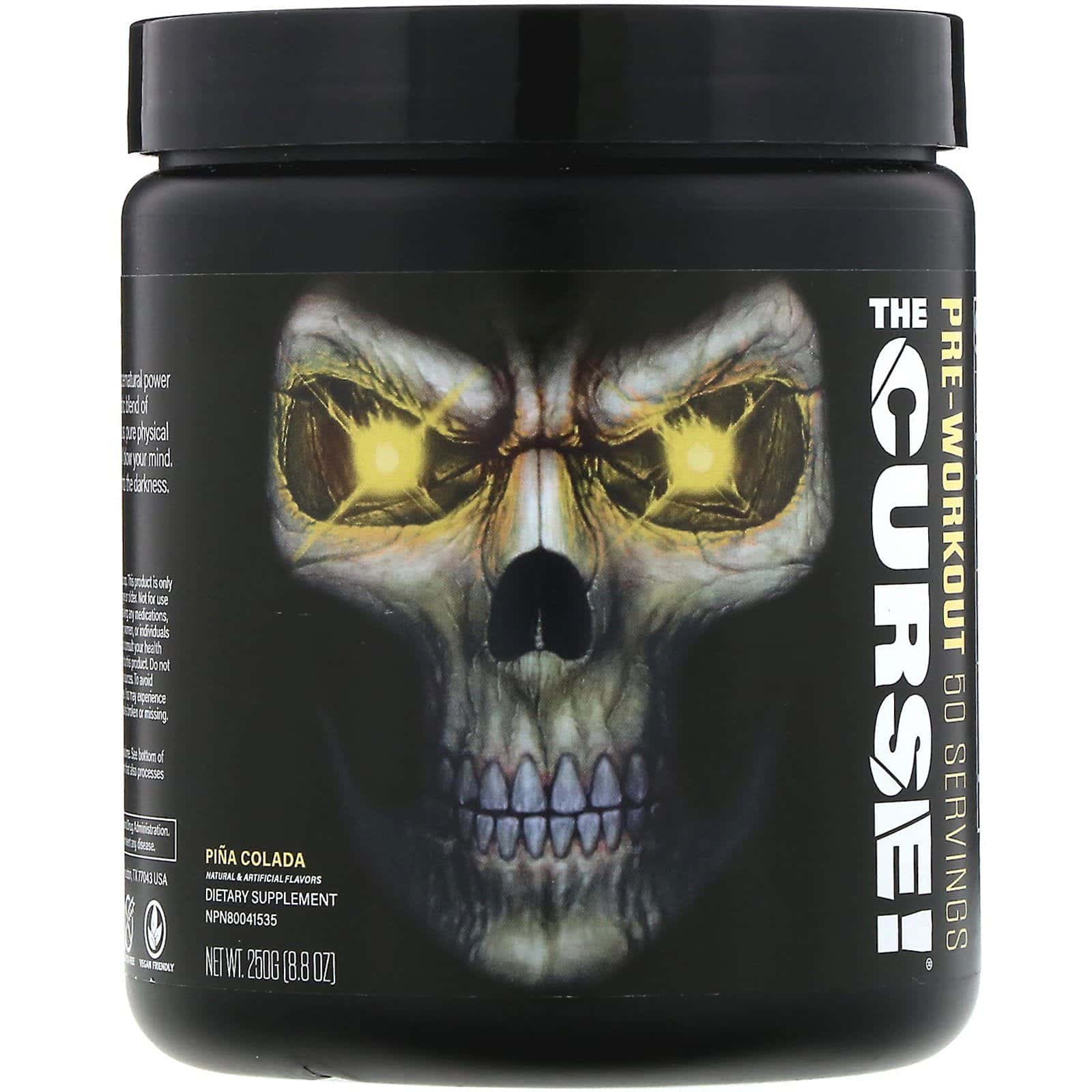 JNX Sports, The Curse, para antes de realizar ejercicio, piña colada, 250 g (8,8 oz)