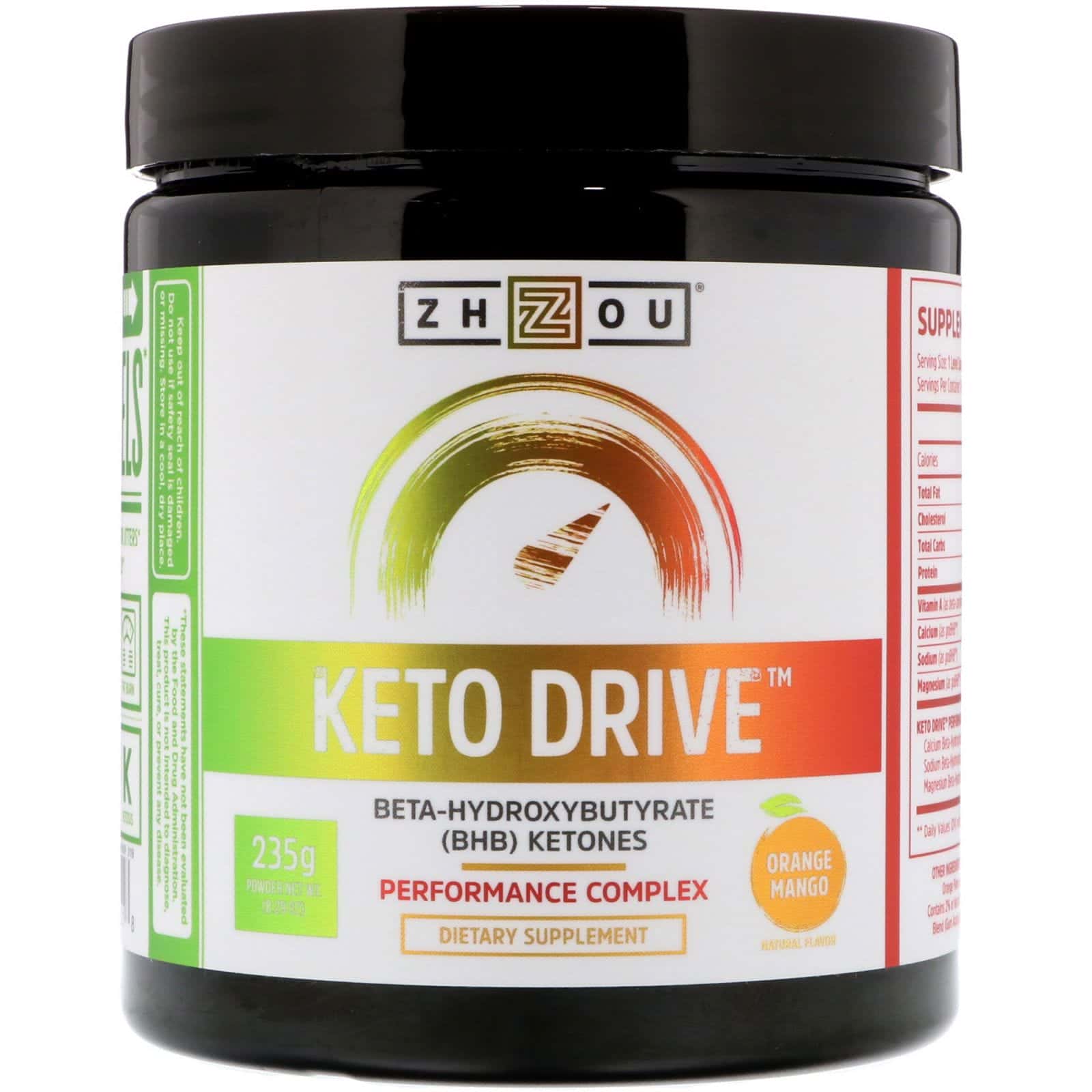 Zhou Nutrition, Keto Drive, naranja y mango, 8,29 oz (235 g)