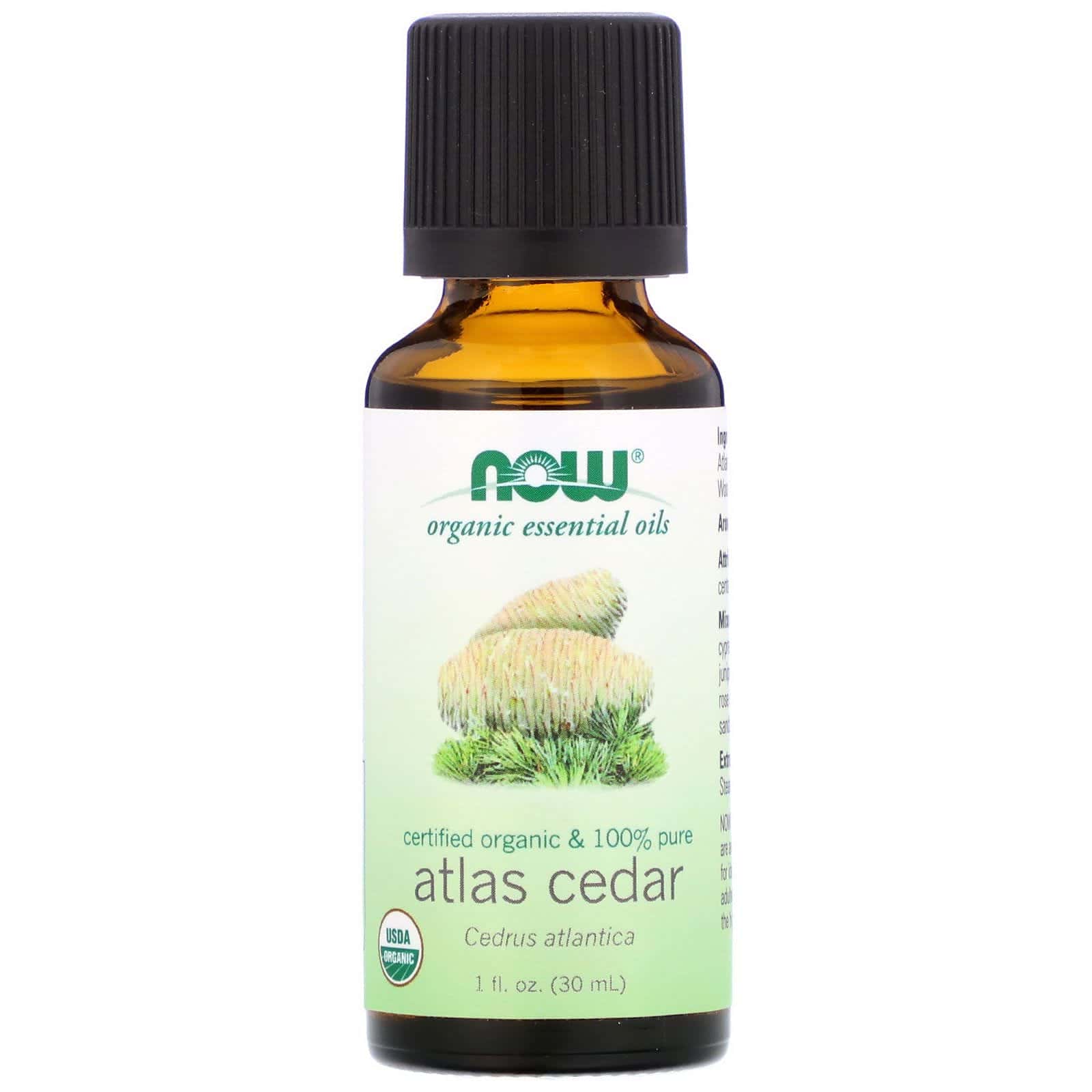 Now Foods, Aceites esenciales orgánicos, Cedro atlántico, 30 ml (1 oz. líq.)