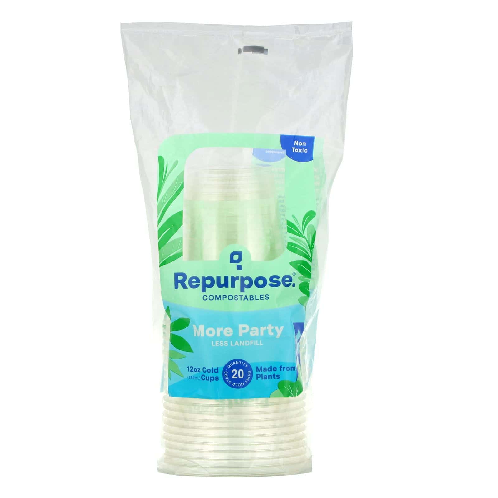 Repurpose, Producto no tóxico, Vaso de 12 oz para bebidas frías, 20 unidades