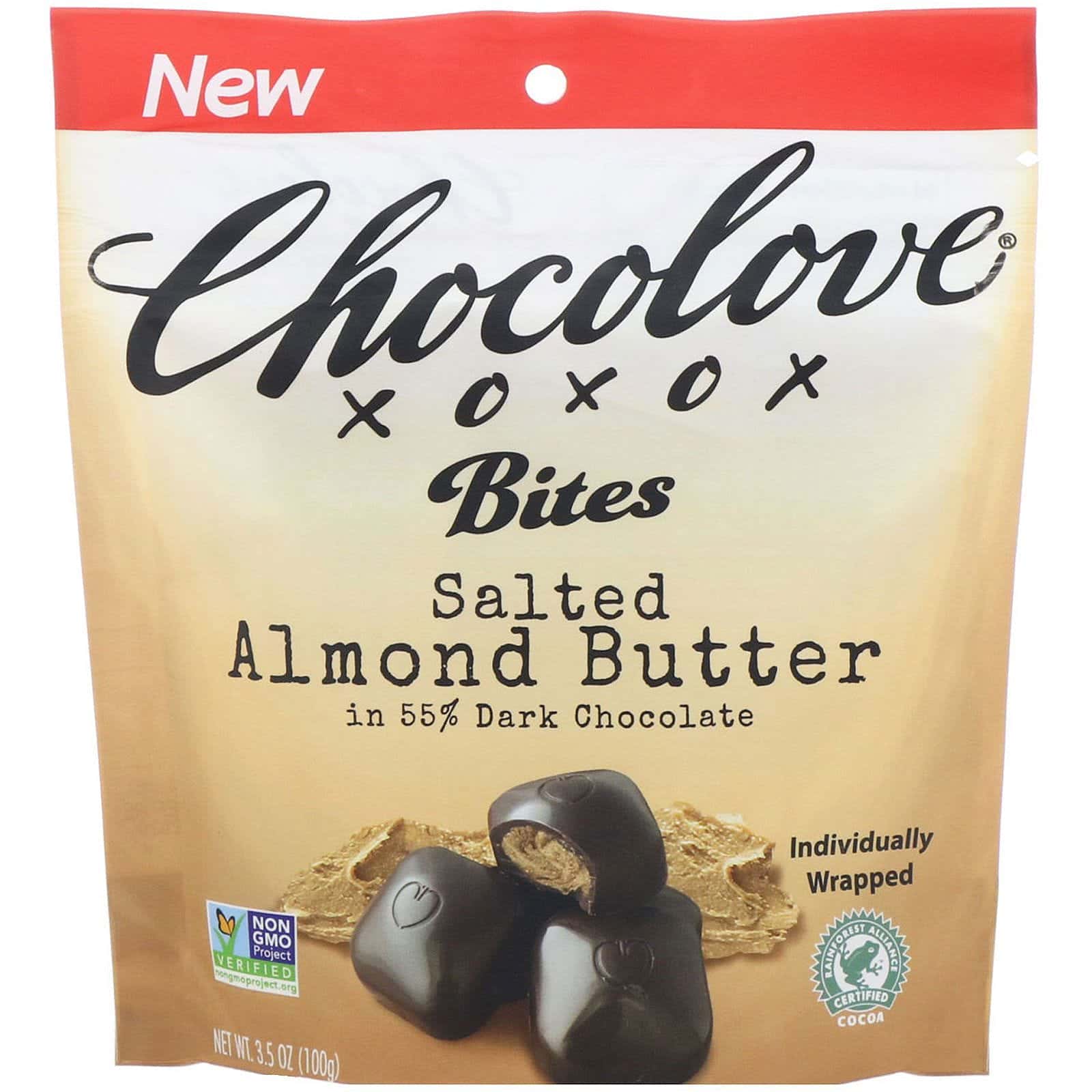 Chocolove, Bocadillos, Mantequilla de almendra salada, 100 g (3,5 oz)