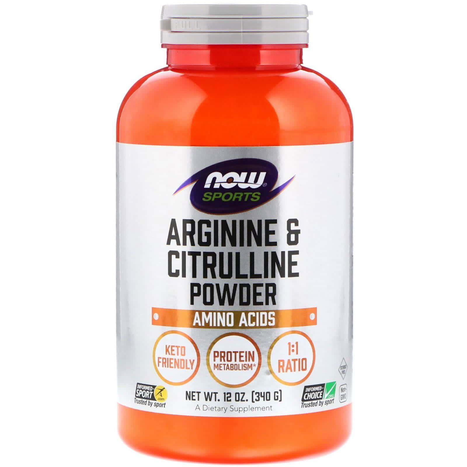 Now Foods, Sports, polvo de arginina y citrulina, 12 oz (340 g)