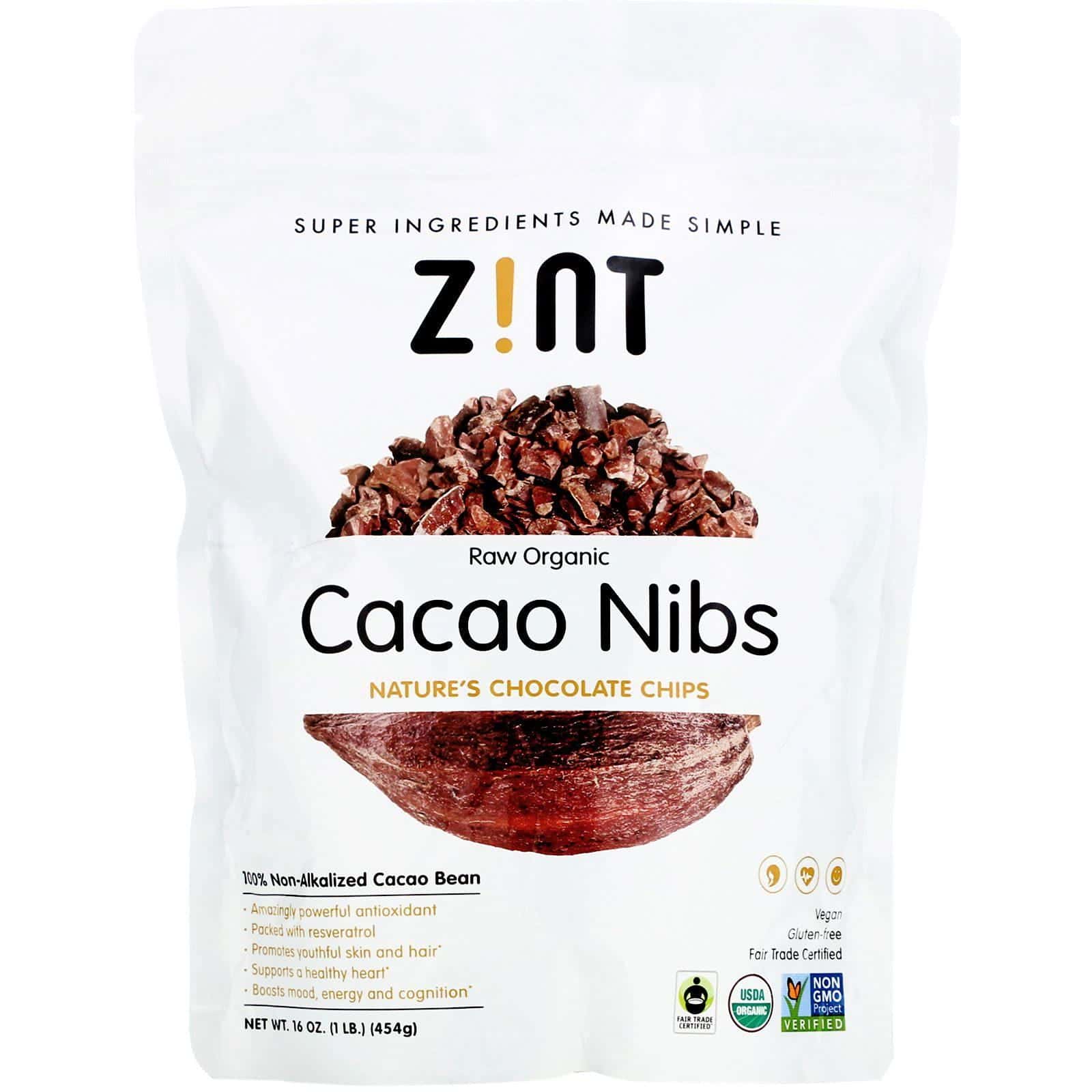 Zint, Trocitos de cacao orgánico crudo, 454 g (16 oz)