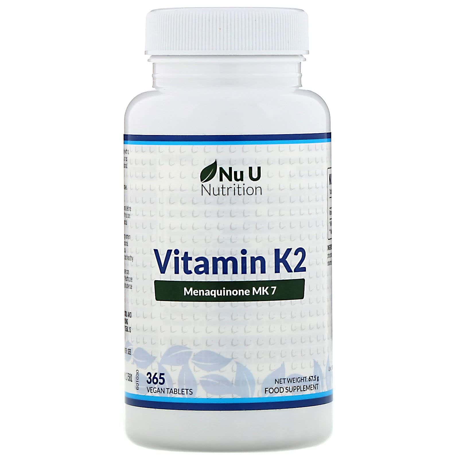 Nu U Nutrition, Vitamina K2, 365 comprimidos veganos