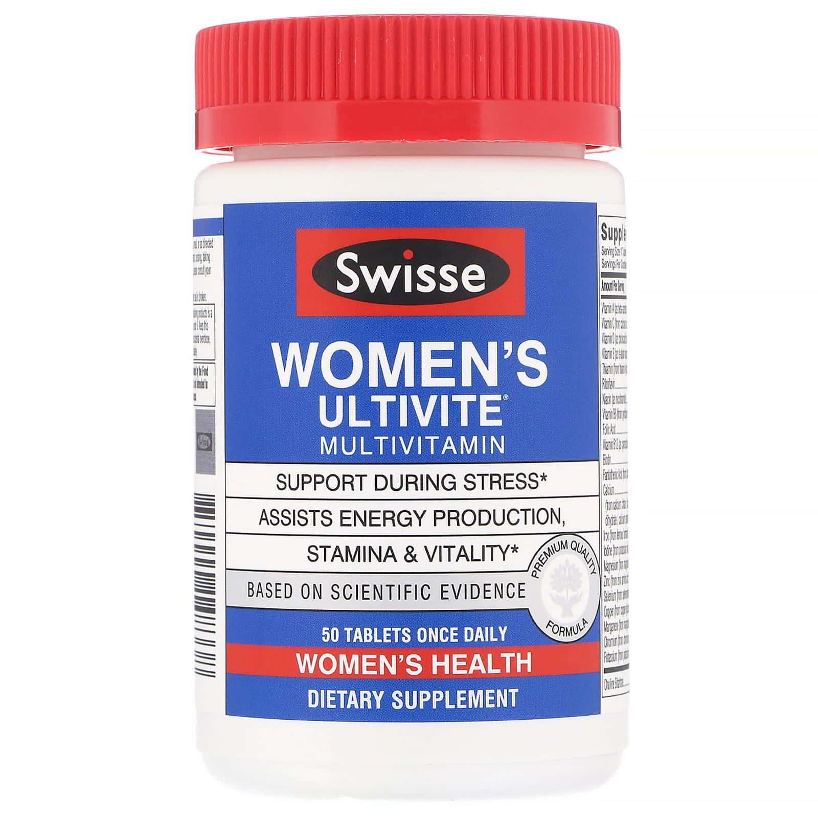 Swisse, Multivitamínico para mujeres Ultivite, 50 comprimidos