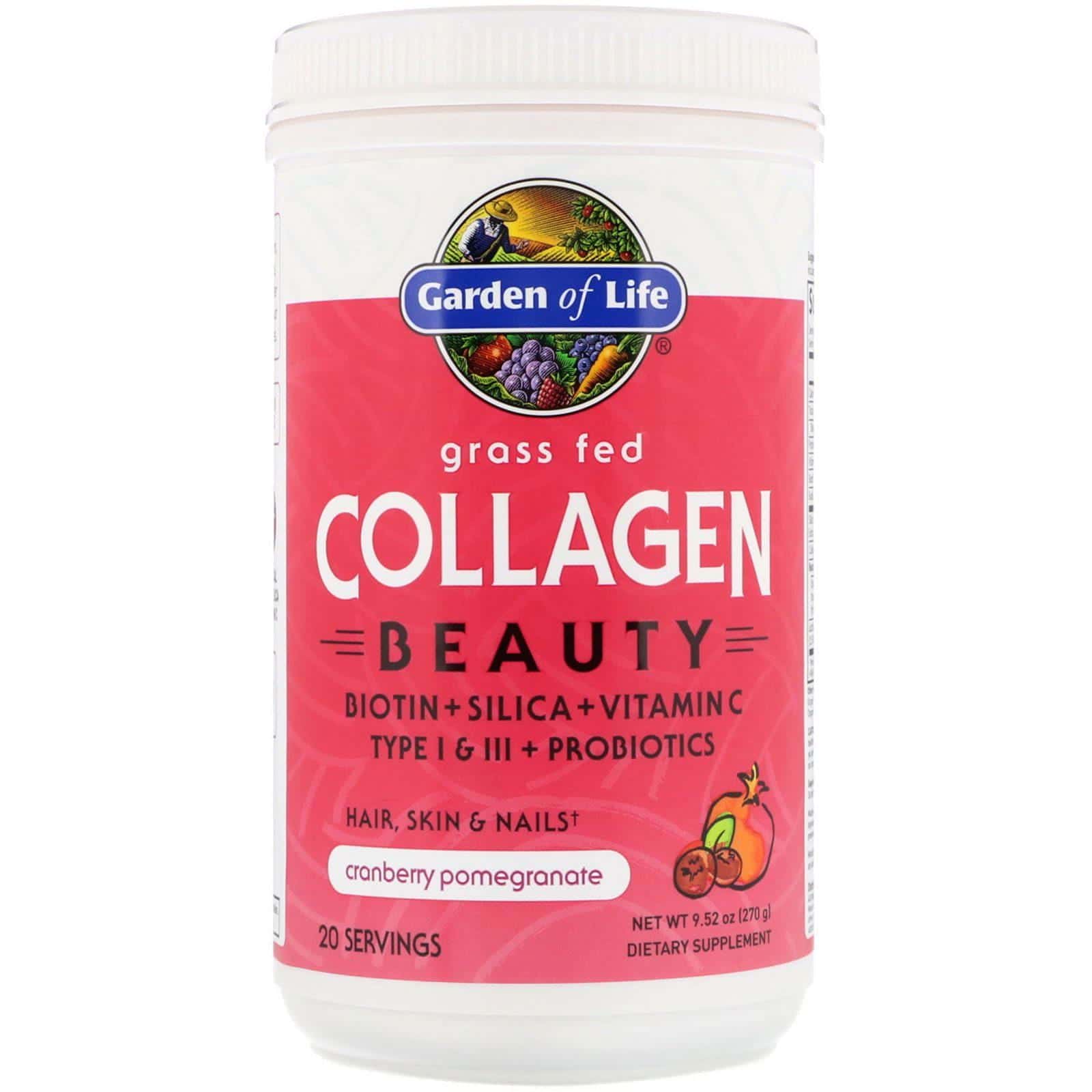 Garden of Life, Grass Fed Collagen Beauty, arándano-granada, 9.52 oz (270 g)