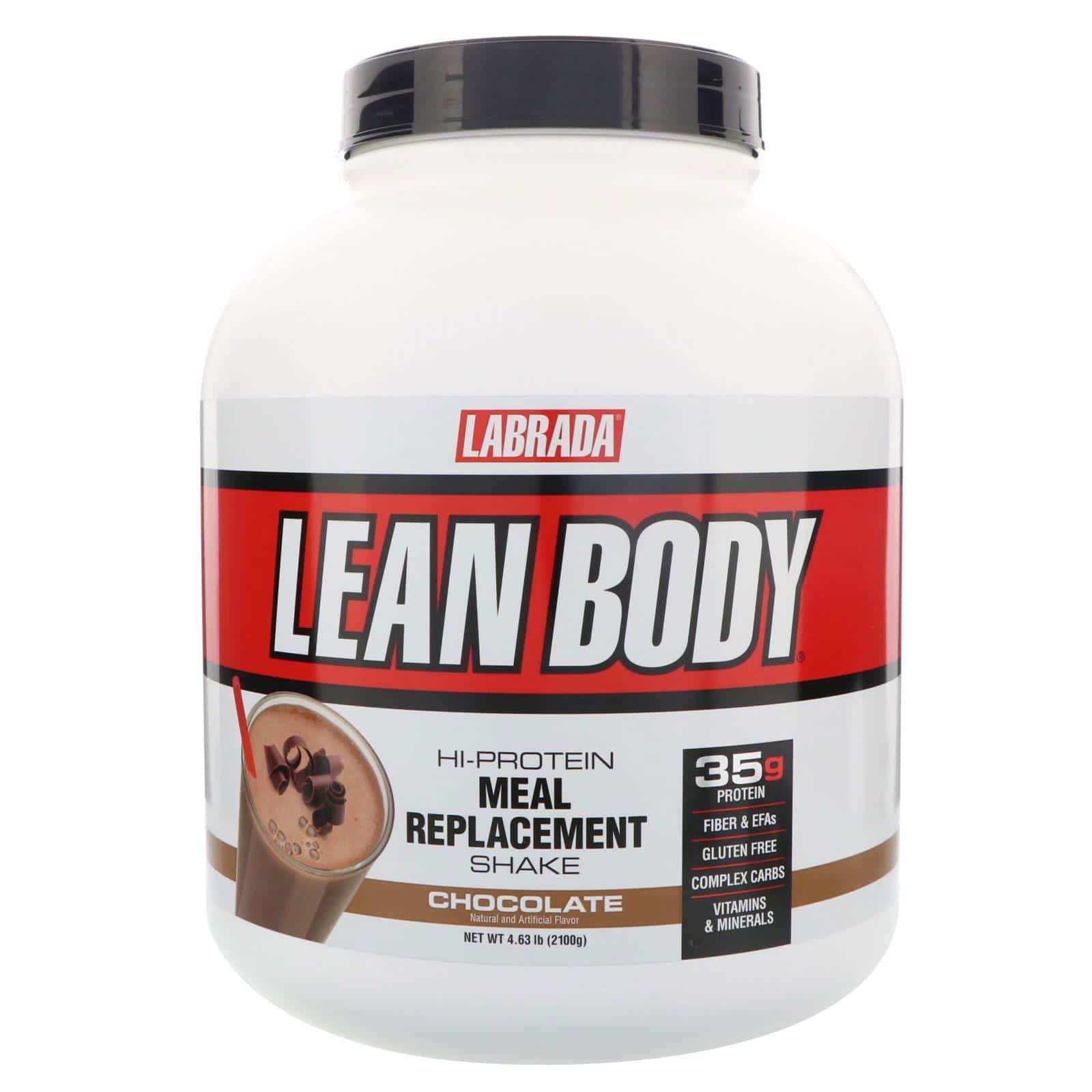 Labrada Nutrition, Cuerpo Magro, batido para reemplazo alimenticio rico en proteínas, chocolate, 4.63 lb (2100 g)