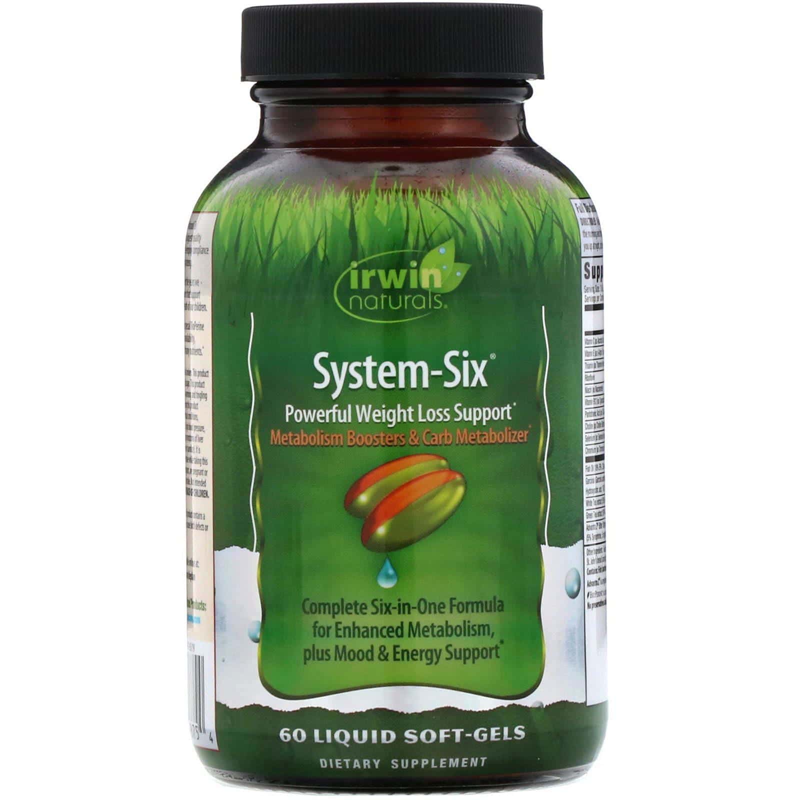 Irwin Naturals, System-Six, poderoso suplemento que ayuda a la pérdida de peso, 60 cápsulas blandas