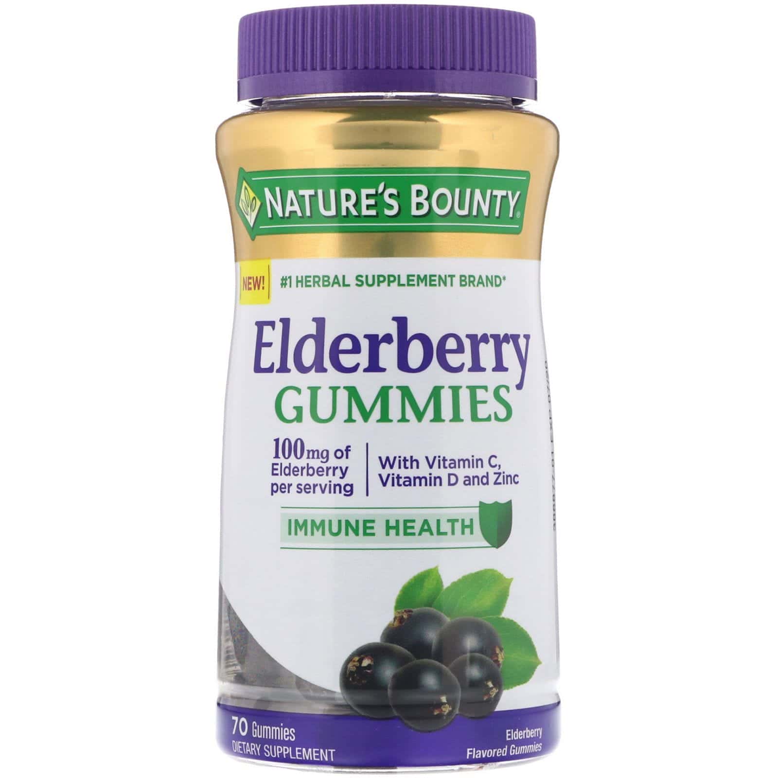 Nature's Bounty, Gomitas de saúco, 100 mg, 70 gomitas
