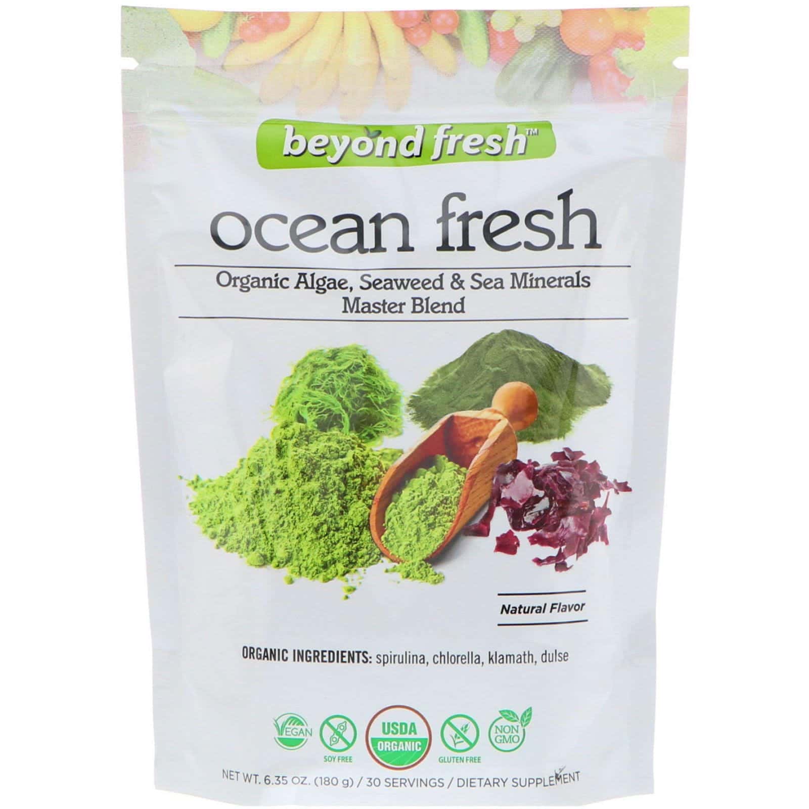 Beyond Fresh, Fresco como el océano, algas orgánicas, mezcla maestra de algas y minerales marinos, sabor natural, 6.35 oz (180 g)