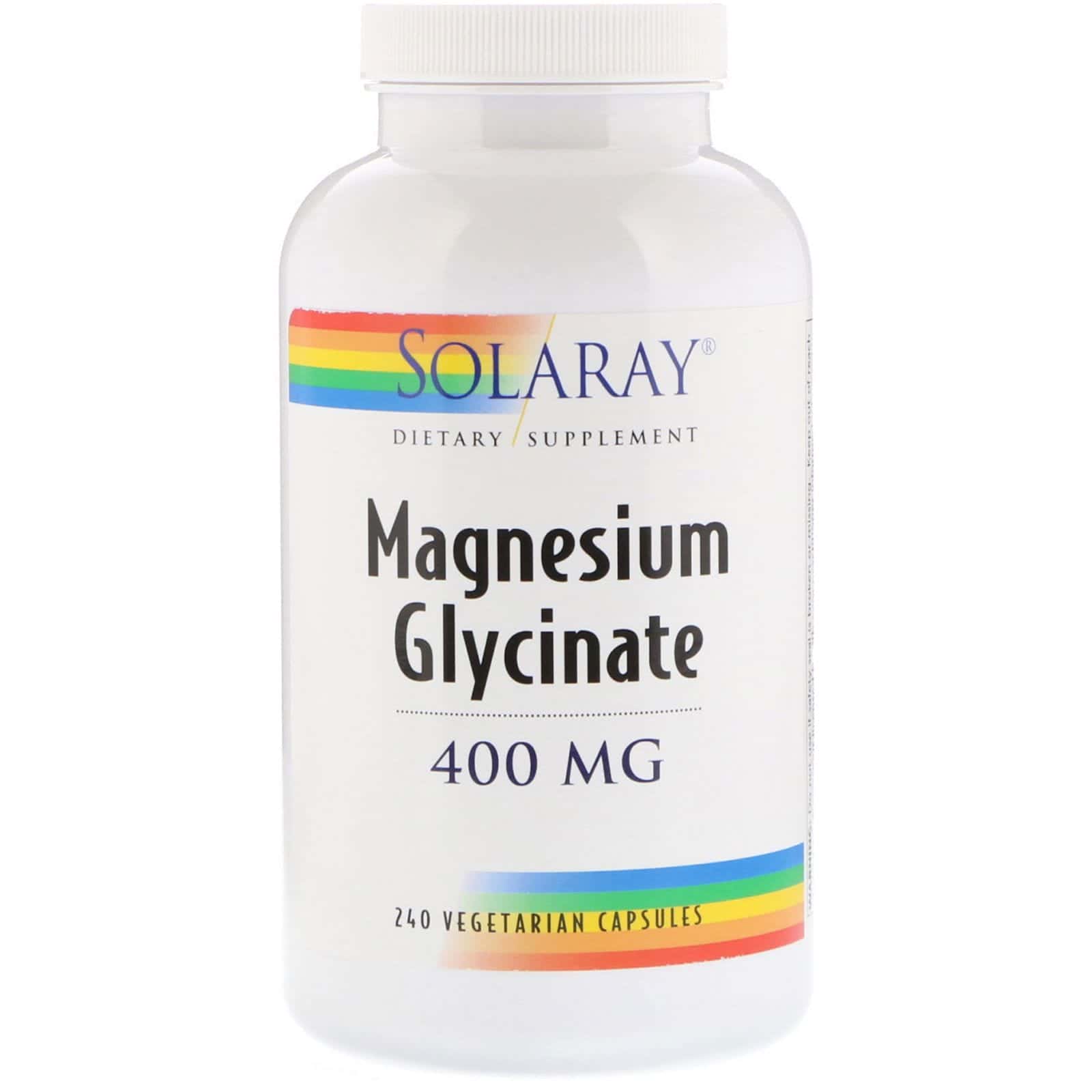 Solaray, Glicinato de magnesio, 400 mg, 240 cápsulas vegetarianas