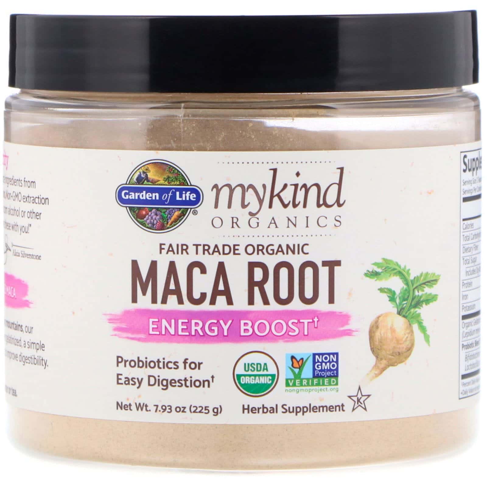 Garden of Life, MyKind, Productos orgánicos, Raíz de maca orgánica, Con certificado Fair Trade, Potenciador de energía, 225 g (7,93 oz)