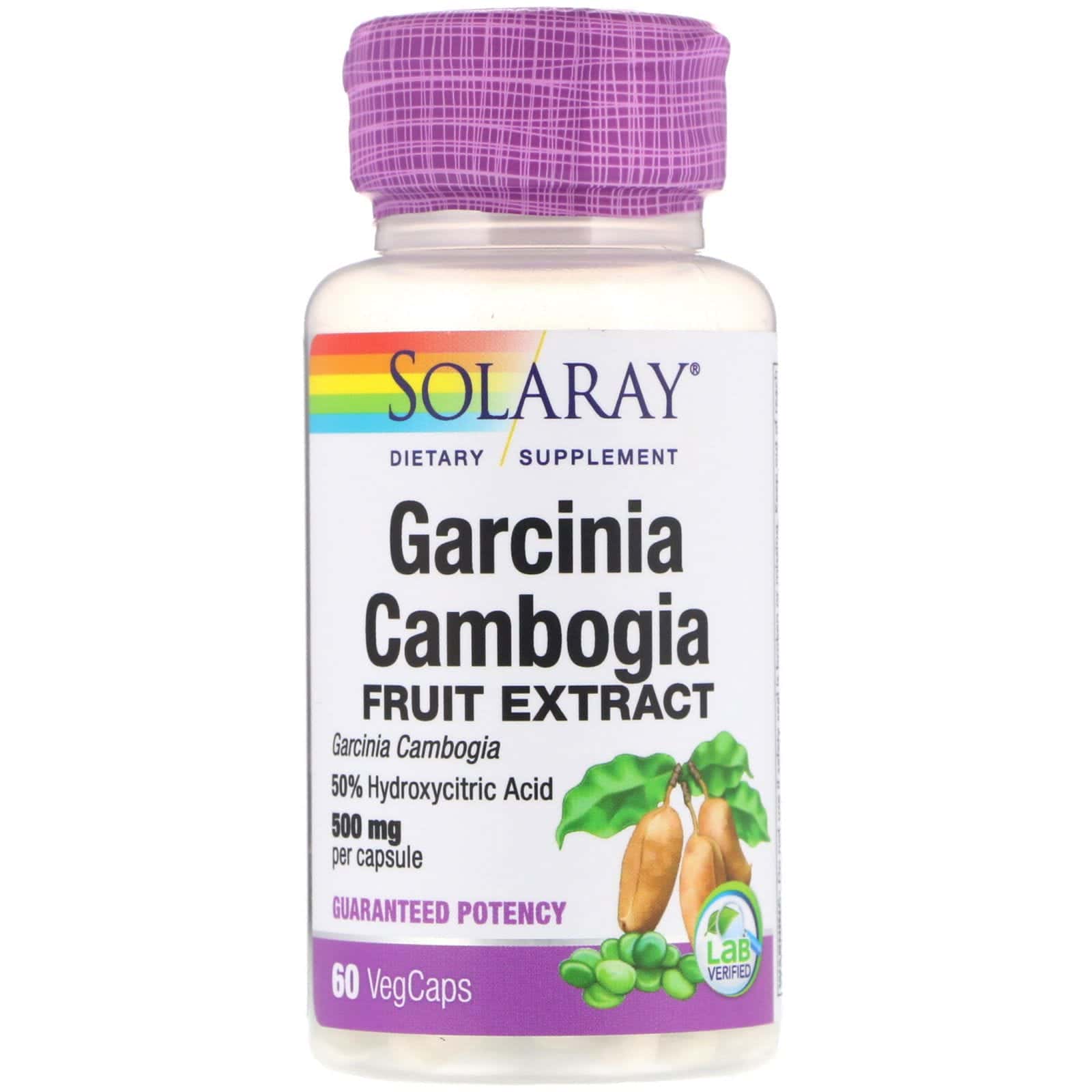 Solaray, Extracto de fruta de Garcinia cambogia, 500 mg, 60 cápsulas vegetarianas