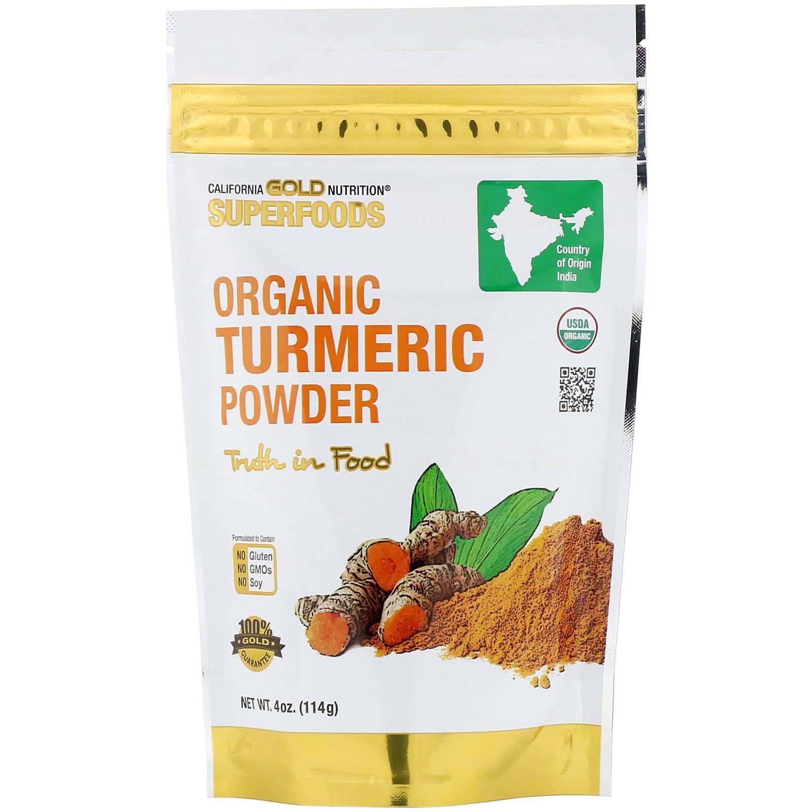 California Gold Nutrition, Superalimentos, Cúrcuma Orgánica en Polvo, 114 g (4 oz)