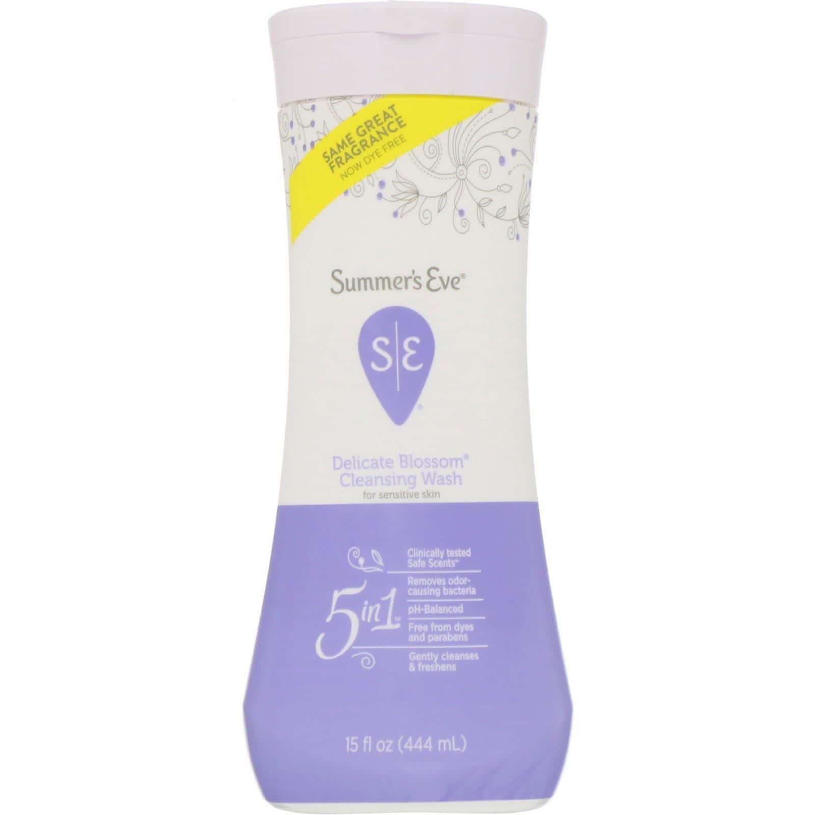 Summer's Eve, Solución de higiene íntima 5 en 1 aroma floral, 5 in 1, Delicate Blossom, 444 ml (15 oz. liq.)