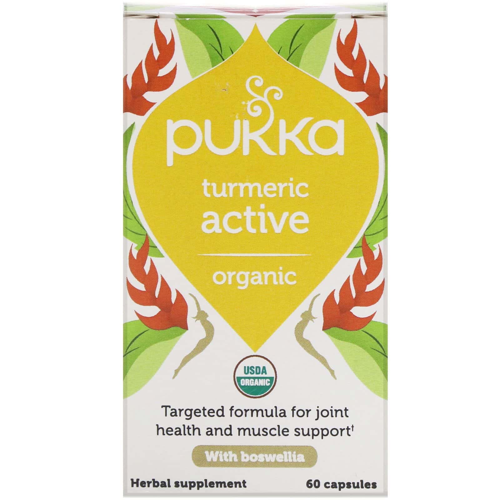 Pukka Herbs, Cúrcuma orgánica activa, 60 cápsulas