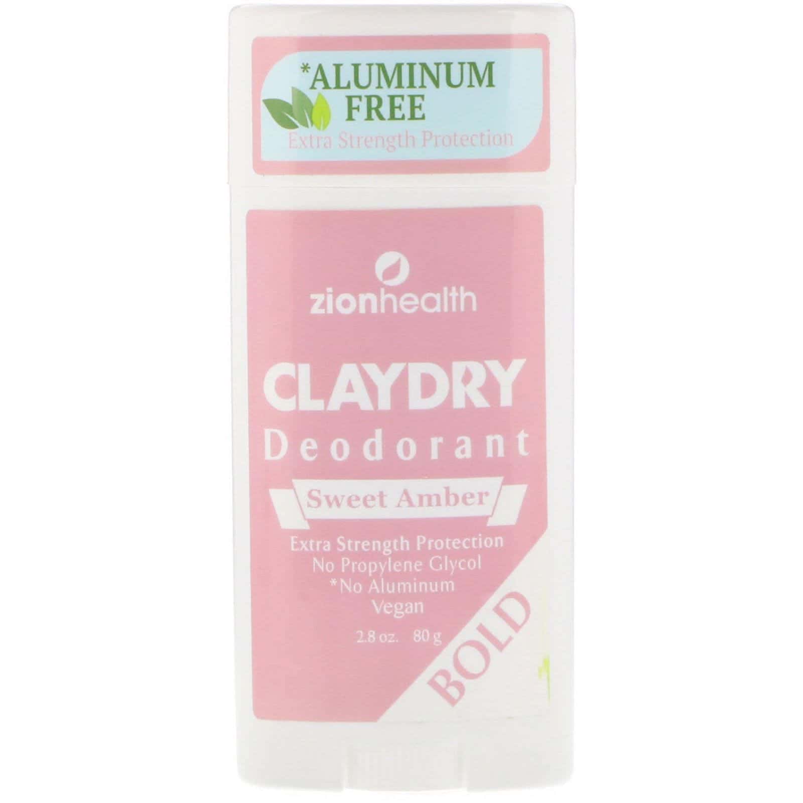 Zion Health, ClayDry Desodorante, Audaz, Ámbar dulce, 80 g (2,8 oz)