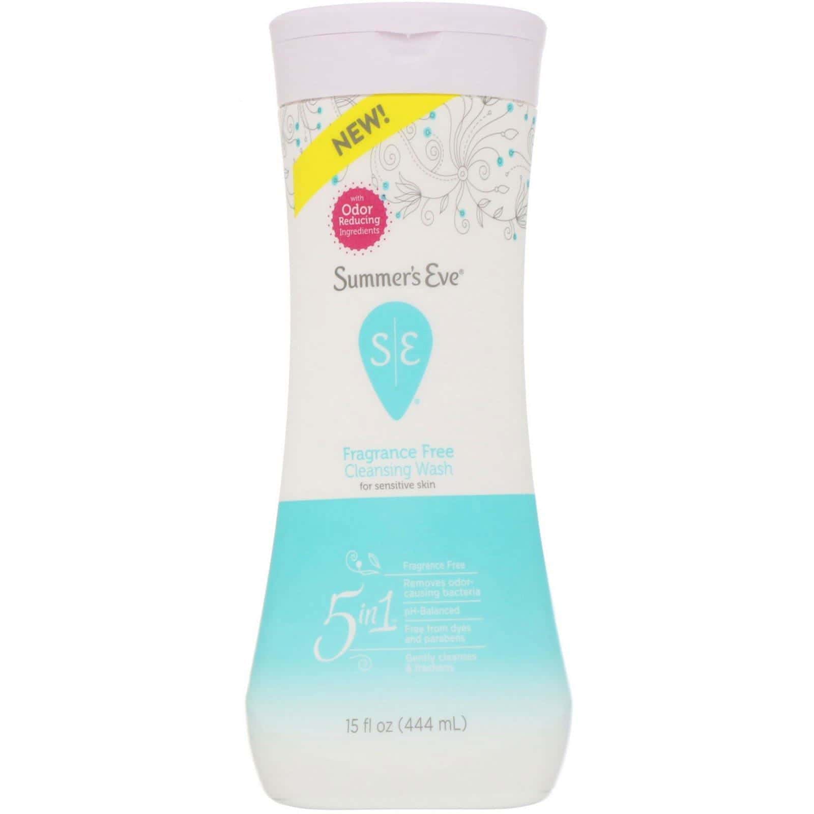 Summer's Eve, Solución de higiene íntima 5 en 1 sin perfume, 5 in 1, Fragrance Free, 444 ml (15 oz. liq.)