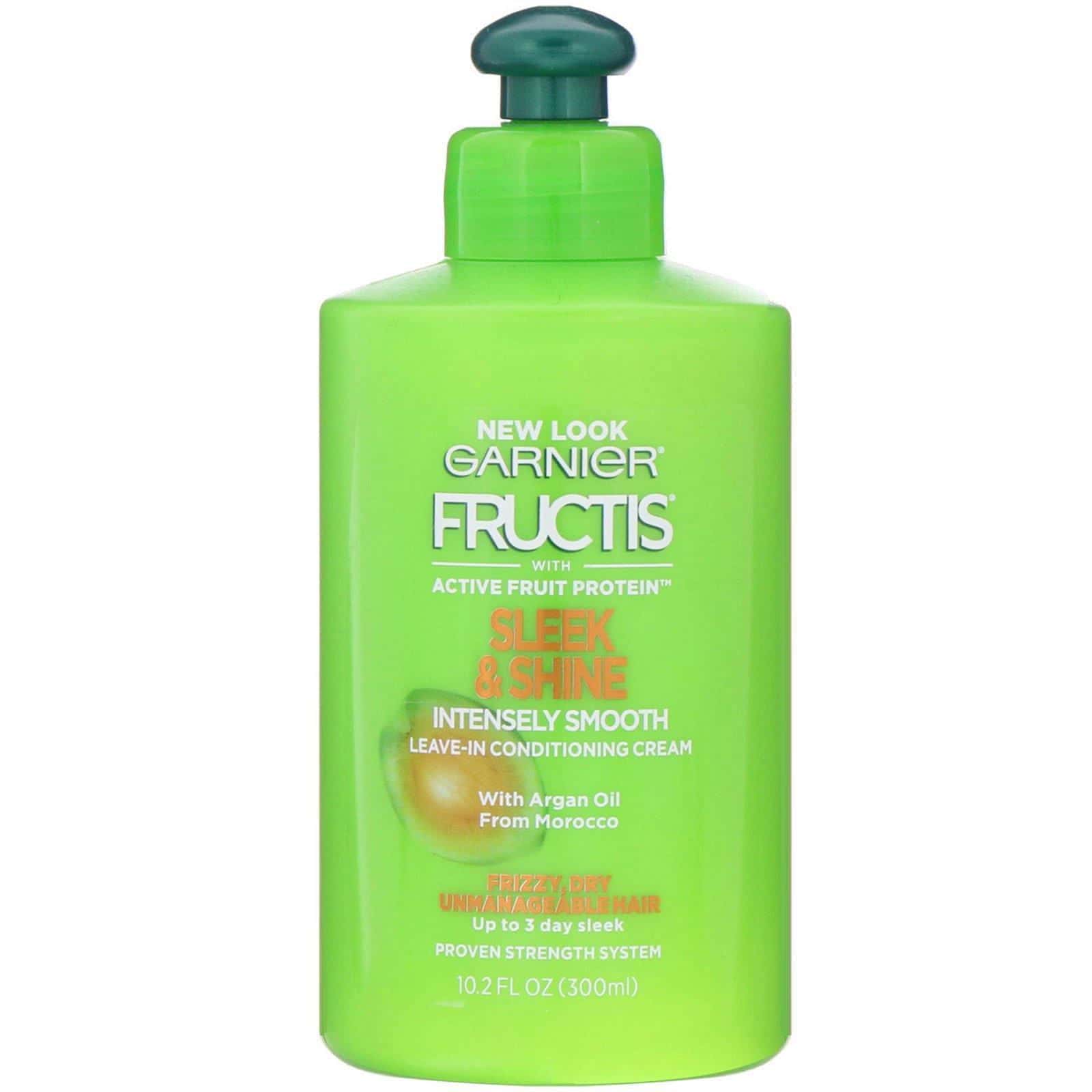 Garnier, Fructis, Elegancia y brillo, Crema acondicionadora sin enjuague, Intensamente suave, 300 ml (10,2 oz. líq.)