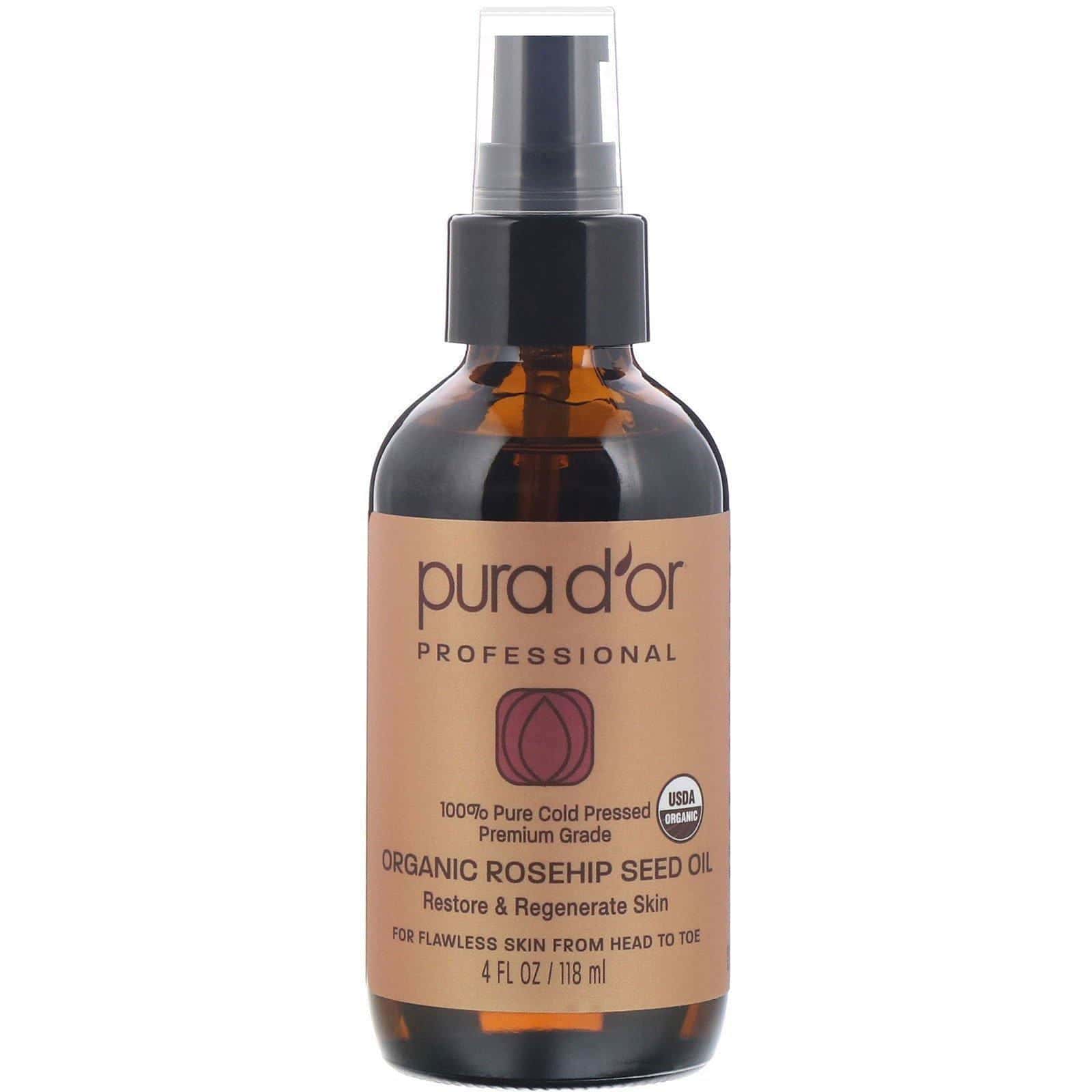 Pura D'or, Profesional, Aceite de semilla de rosa mosqueta orgánico, 118 ml (4 oz. líq.)