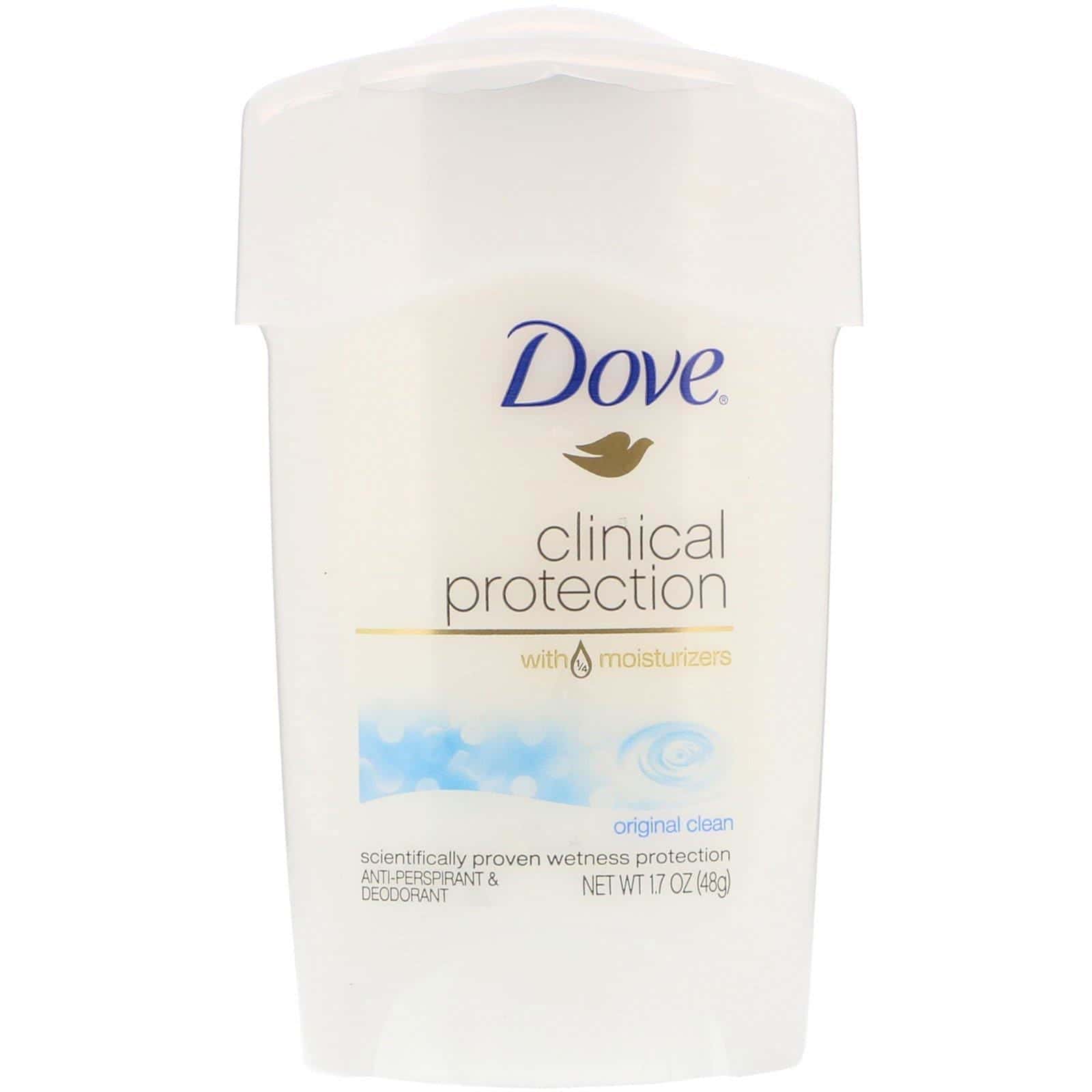 Dove, Clinical Protection, Desodorante antitranspirante de concentración recetada, Limpieza original, 48 g (1,7 oz)