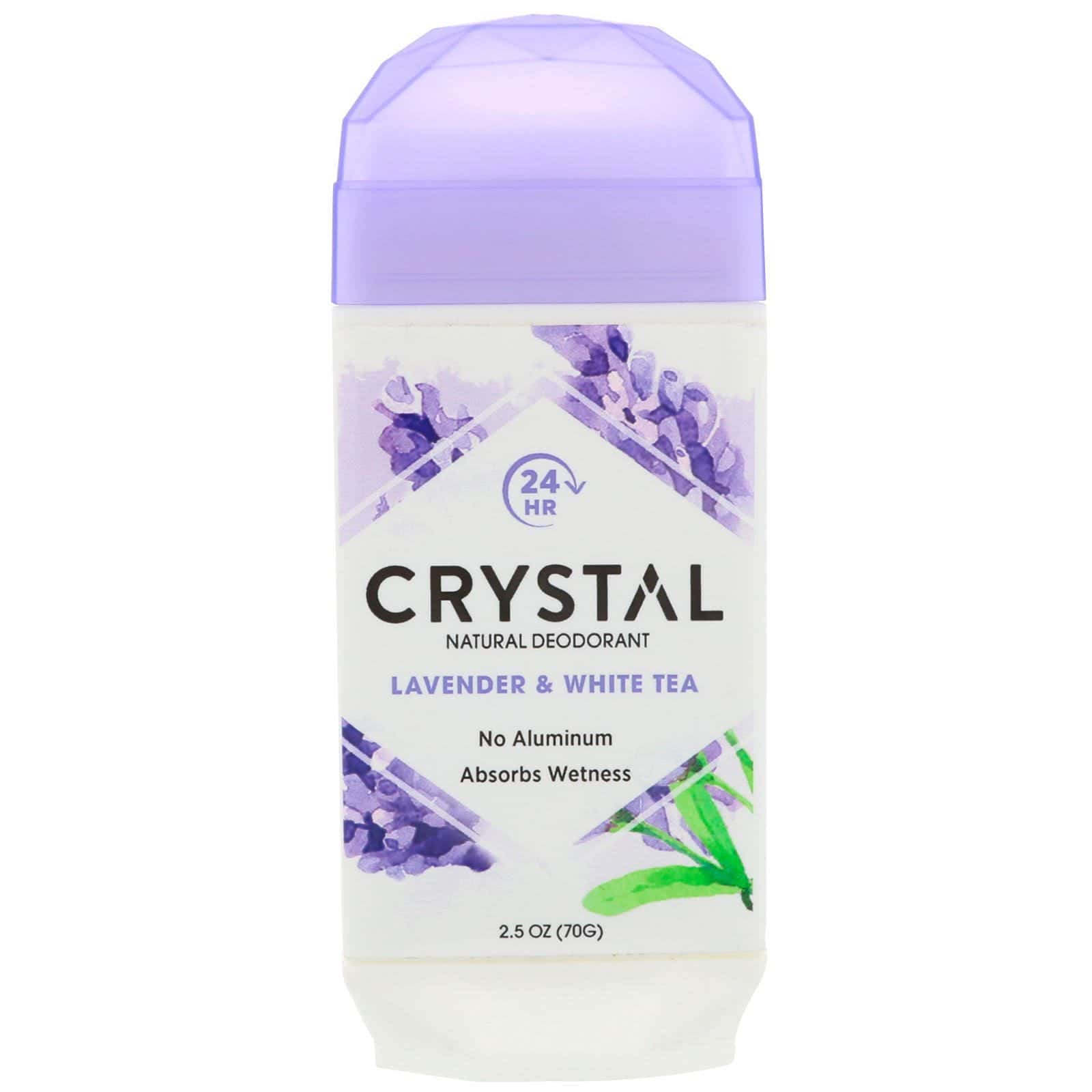Crystal Body Deodorant, Desodorante natural, Lavanda y té blanco, 2.5 oz (70 g)