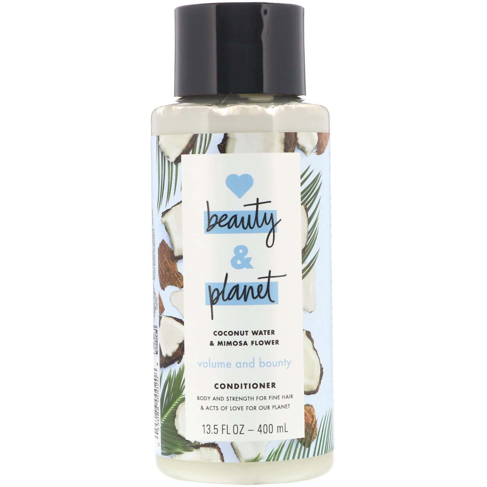 Love Beauty and Planet, Acondicionador Volumen y abundancia, Volume and Bounty, Agua de coco y flores de mimosa, 400 ml (13,5 oz. líq.)