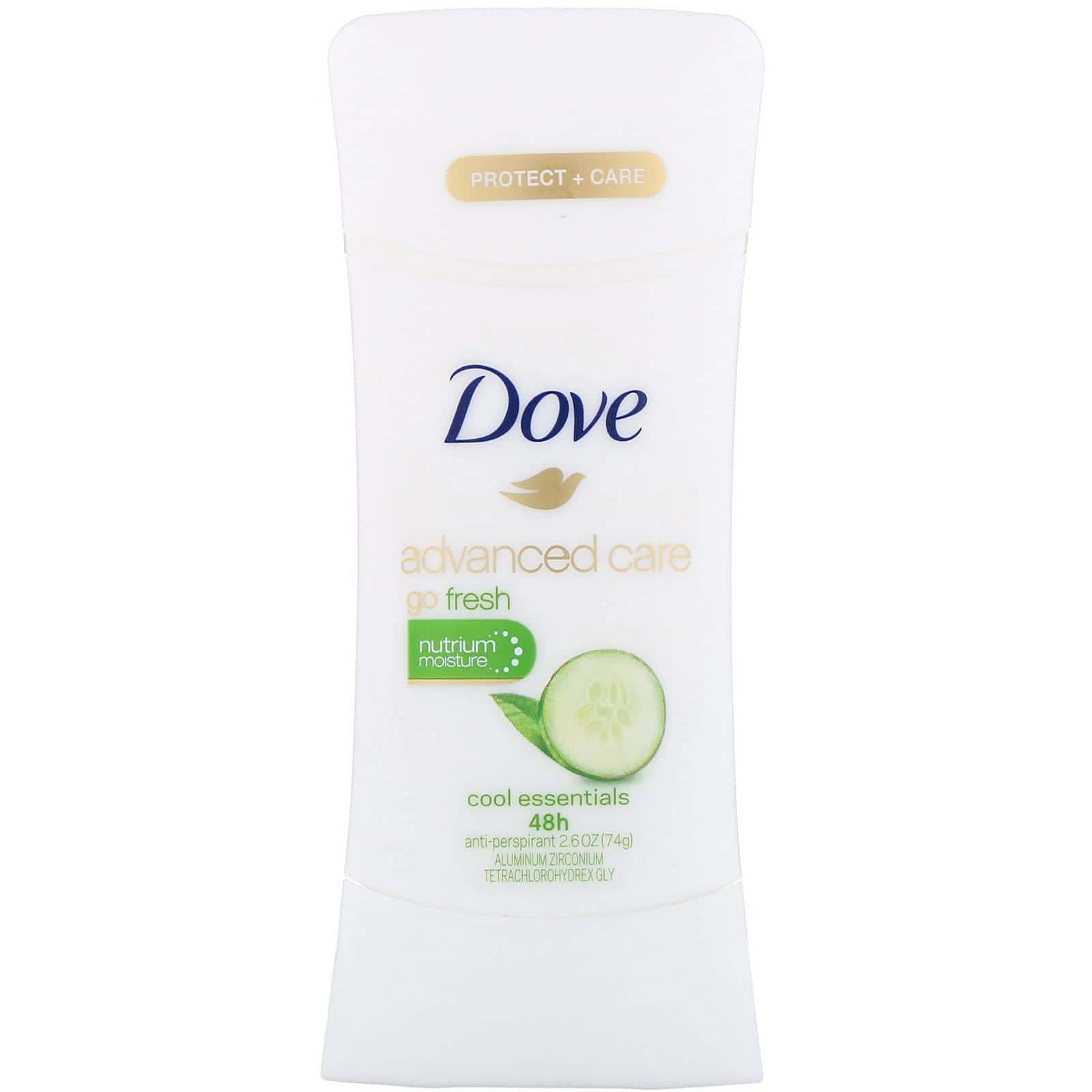 Dove, Advanced Care, Go Fresh, Desodorante antitranspirante, Cool Essentials, 74 g (2,6 oz)