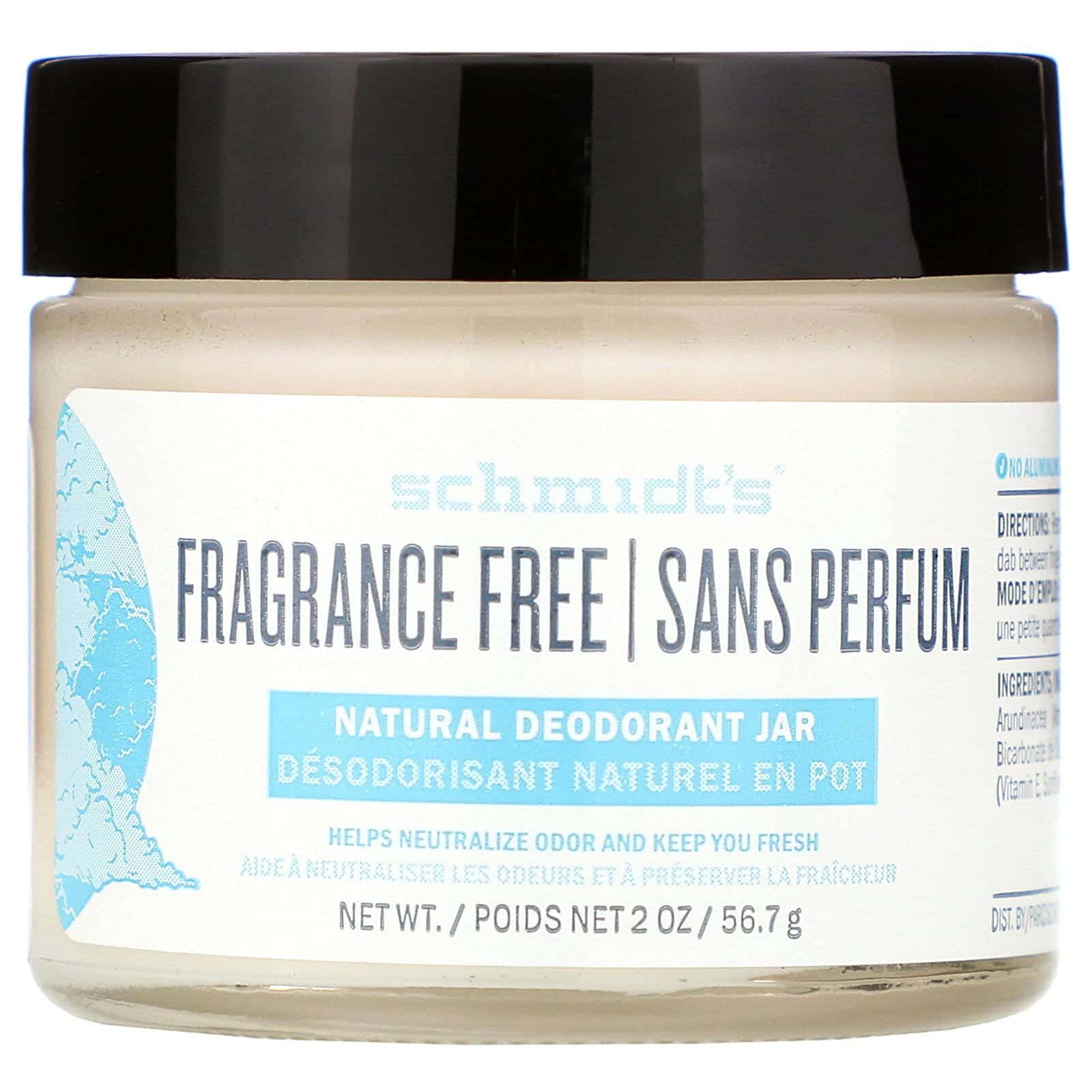 Schmidt's, Frasco de desodorante natural, Sin fragancia, 56,7 g (2 oz)